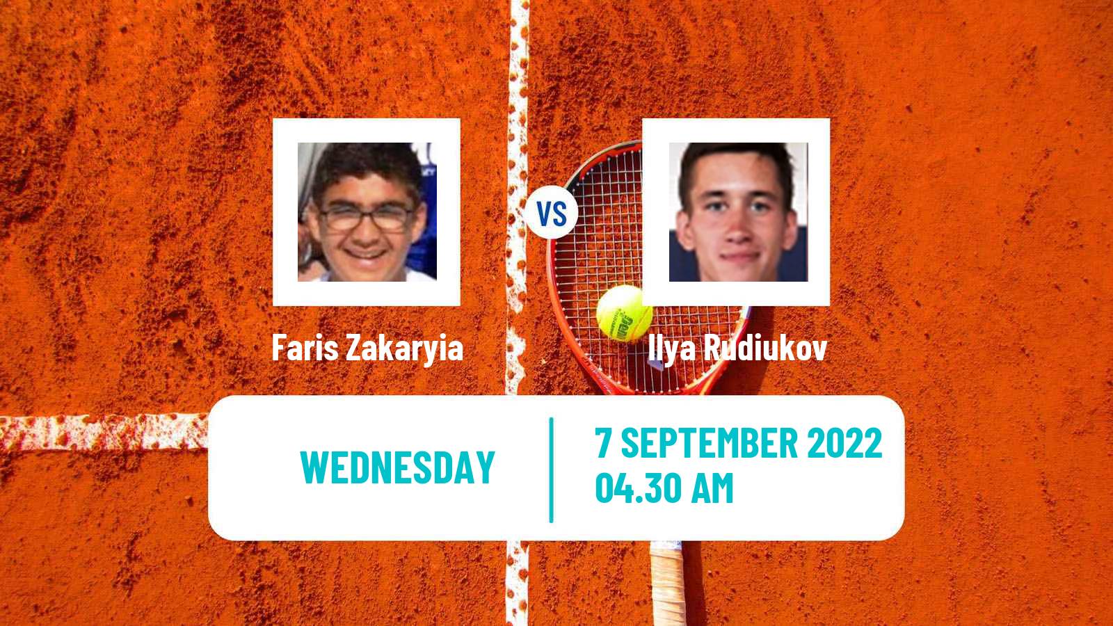 Tennis ITF Tournaments Faris Zakaryia - Ilya Rudiukov