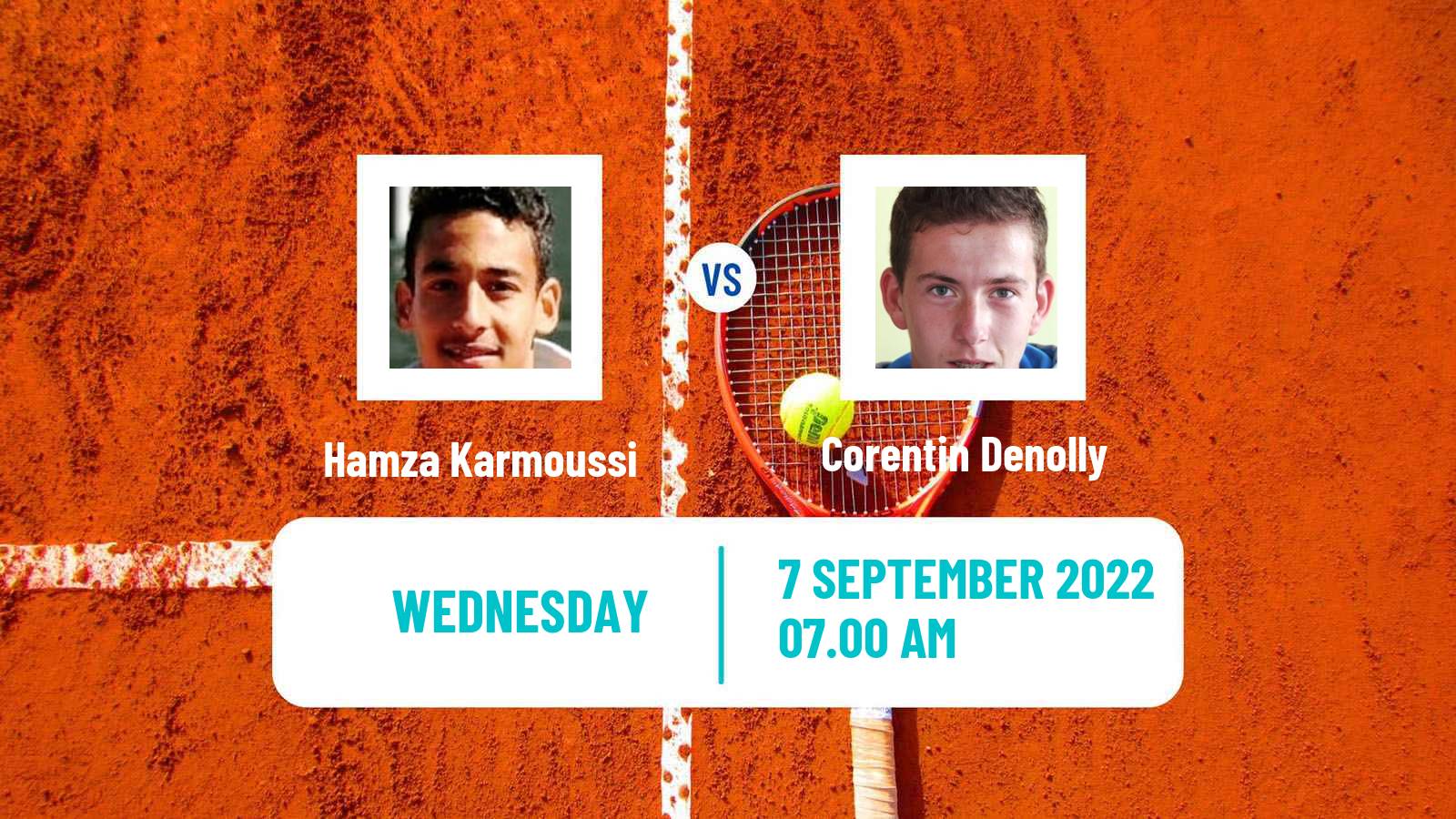 Tennis ITF Tournaments Hamza Karmoussi - Corentin Denolly