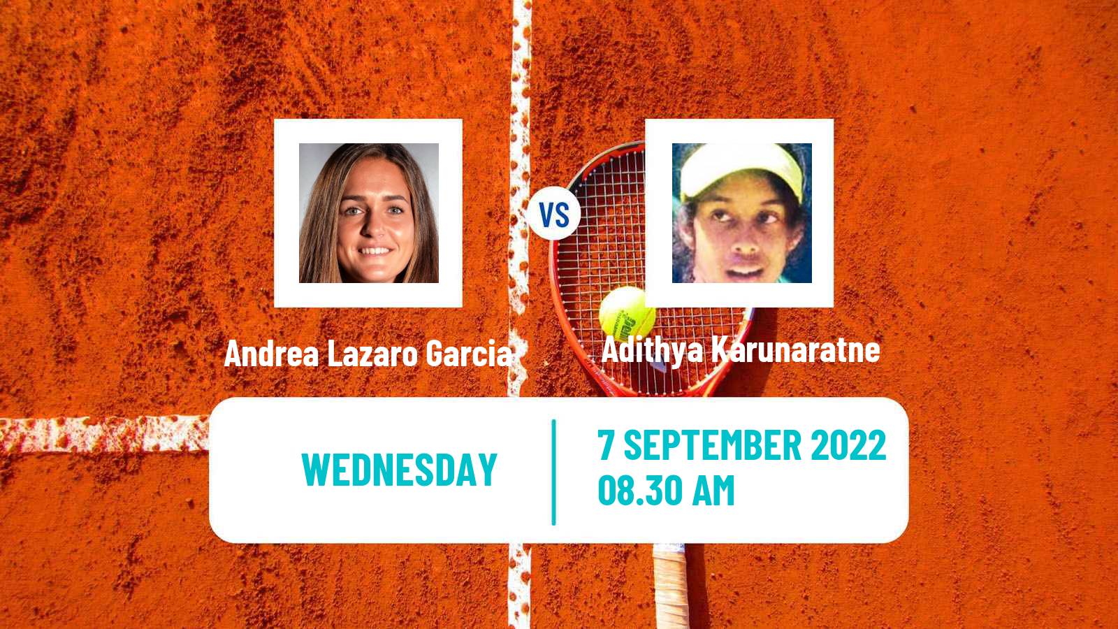 Tennis ITF Tournaments Andrea Lazaro Garcia - Adithya Karunaratne