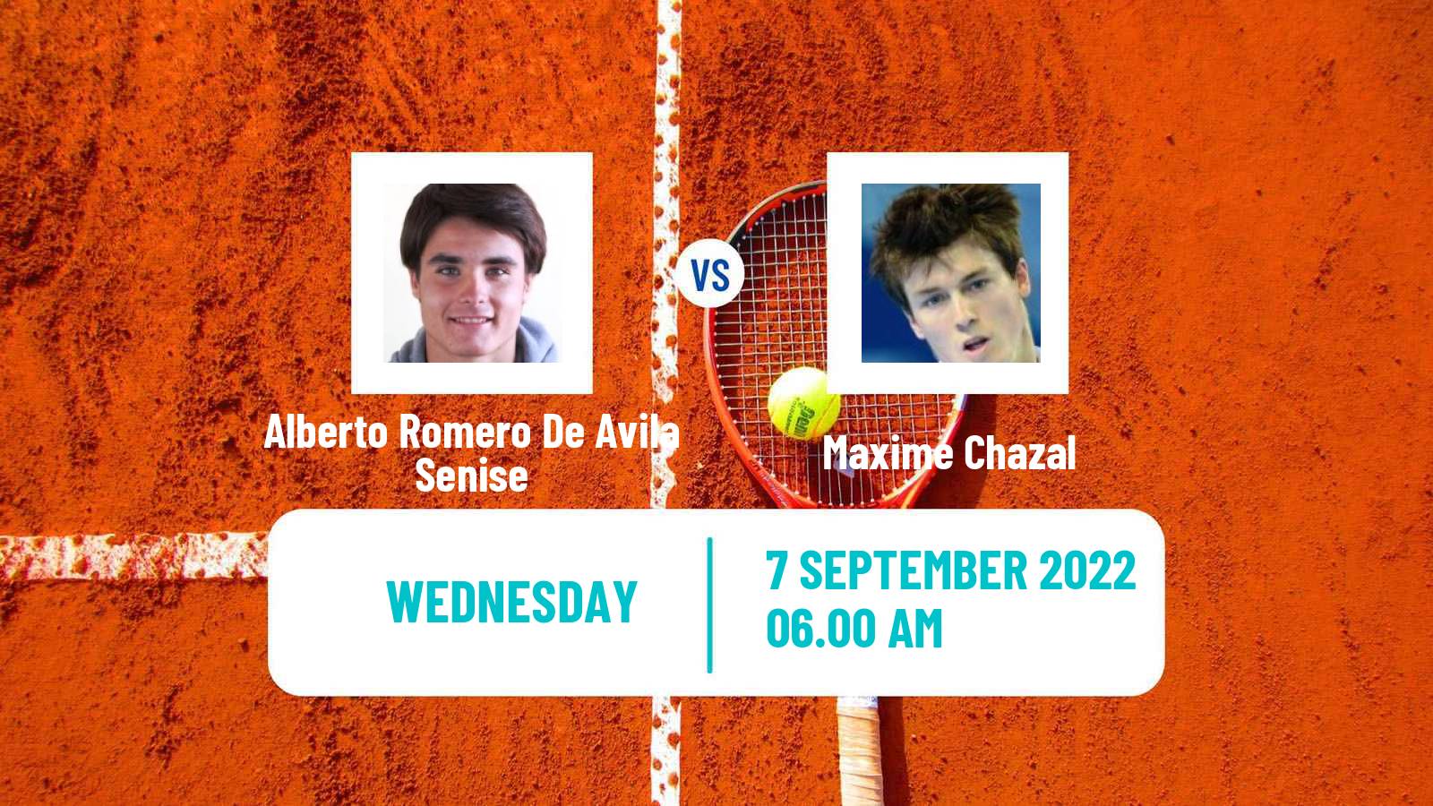Tennis ITF Tournaments Alberto Romero De Avila Senise - Maxime Chazal