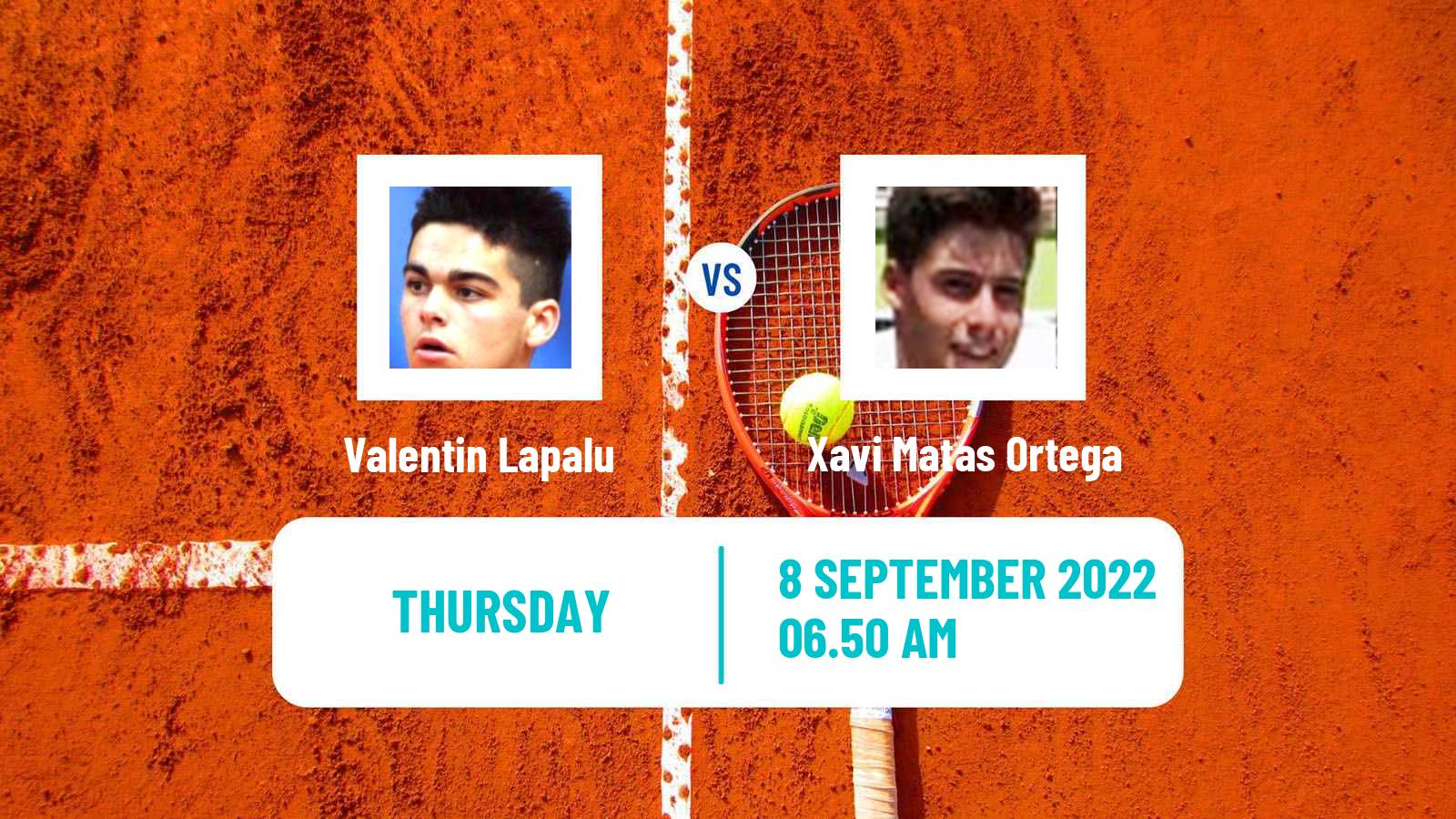 Tennis ITF Tournaments Valentin Lapalu - Xavi Matas Ortega