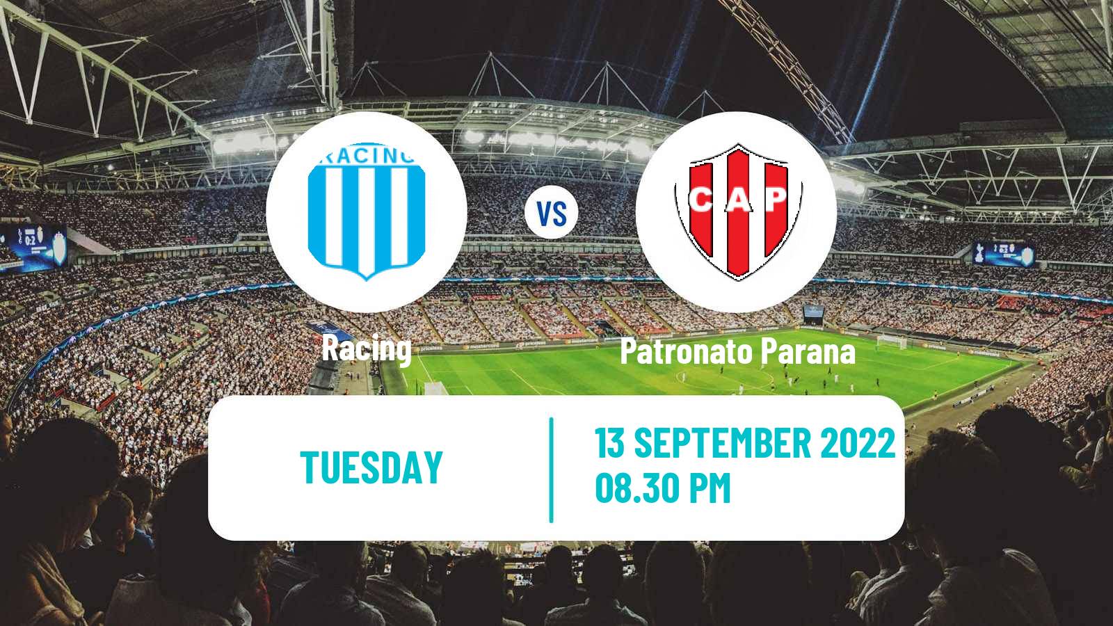 Soccer Argentinian Liga Profesional Racing - Patronato Parana