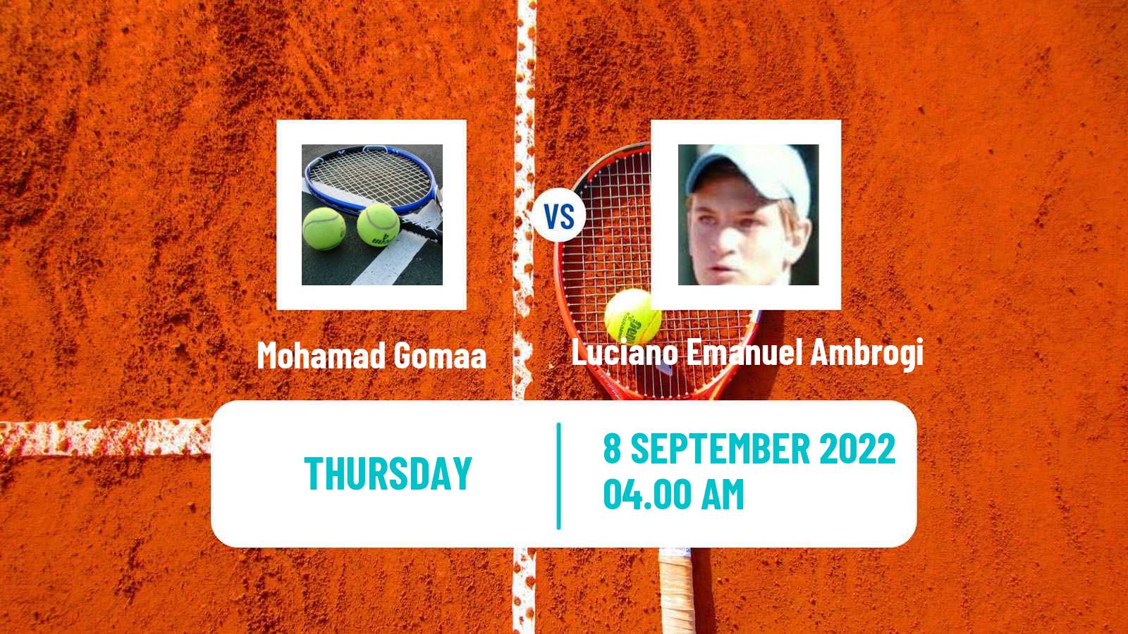Tennis ITF Tournaments Mohamad Gomaa - Luciano Emanuel Ambrogi