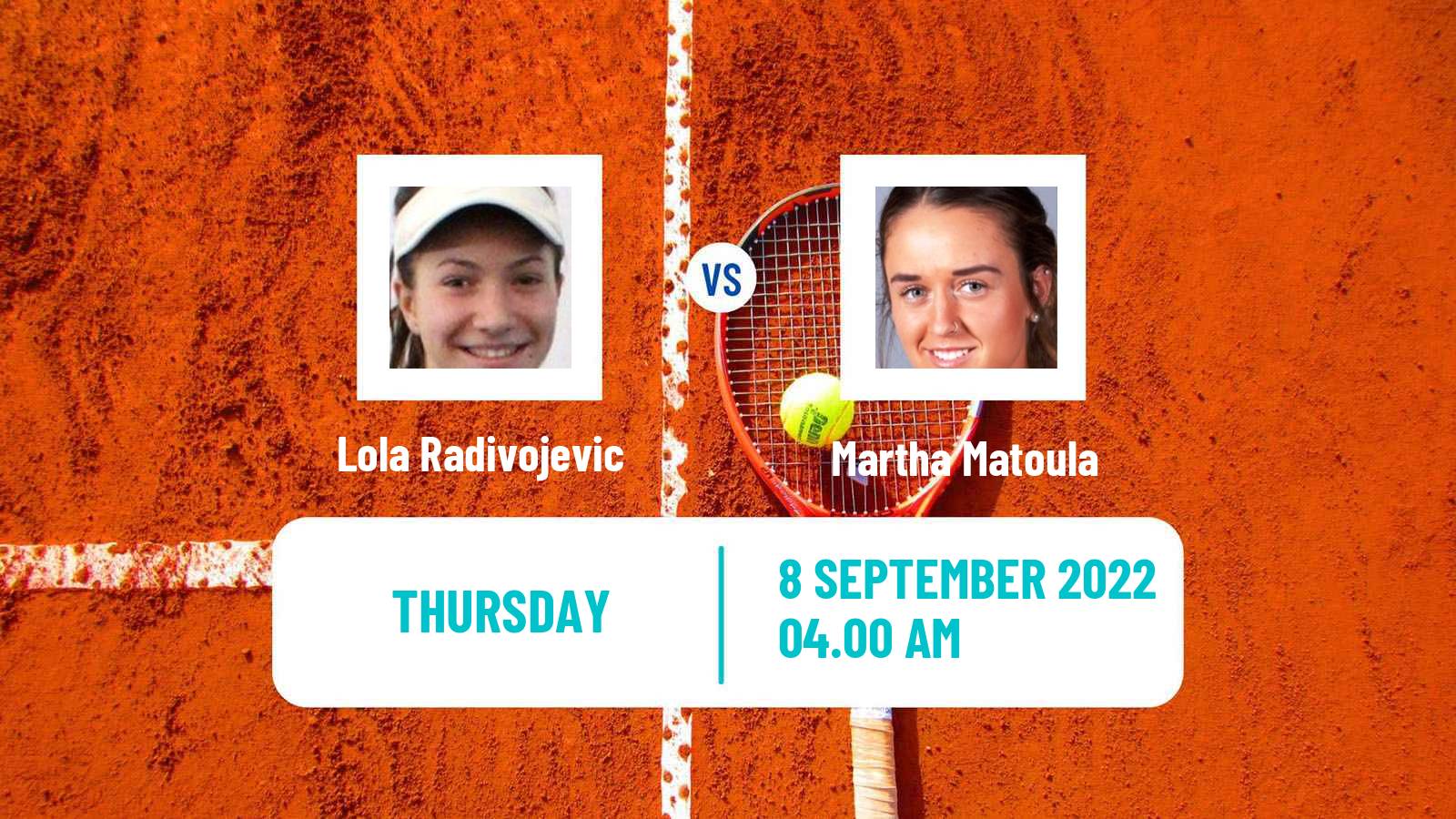 Tennis ITF Tournaments Lola Radivojevic - Martha Matoula
