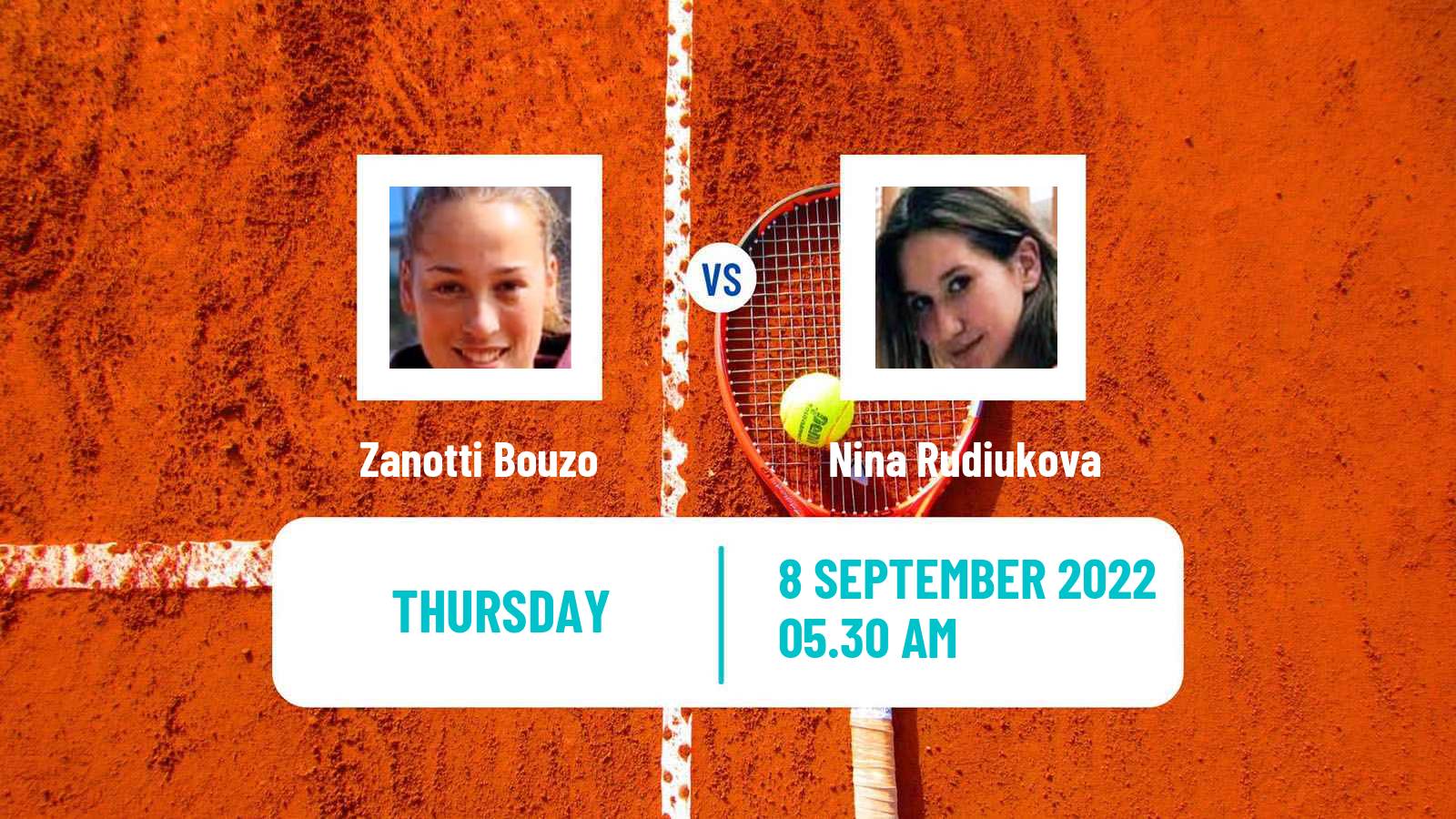 Tennis ITF Tournaments Zanotti Bouzo - Nina Rudiukova