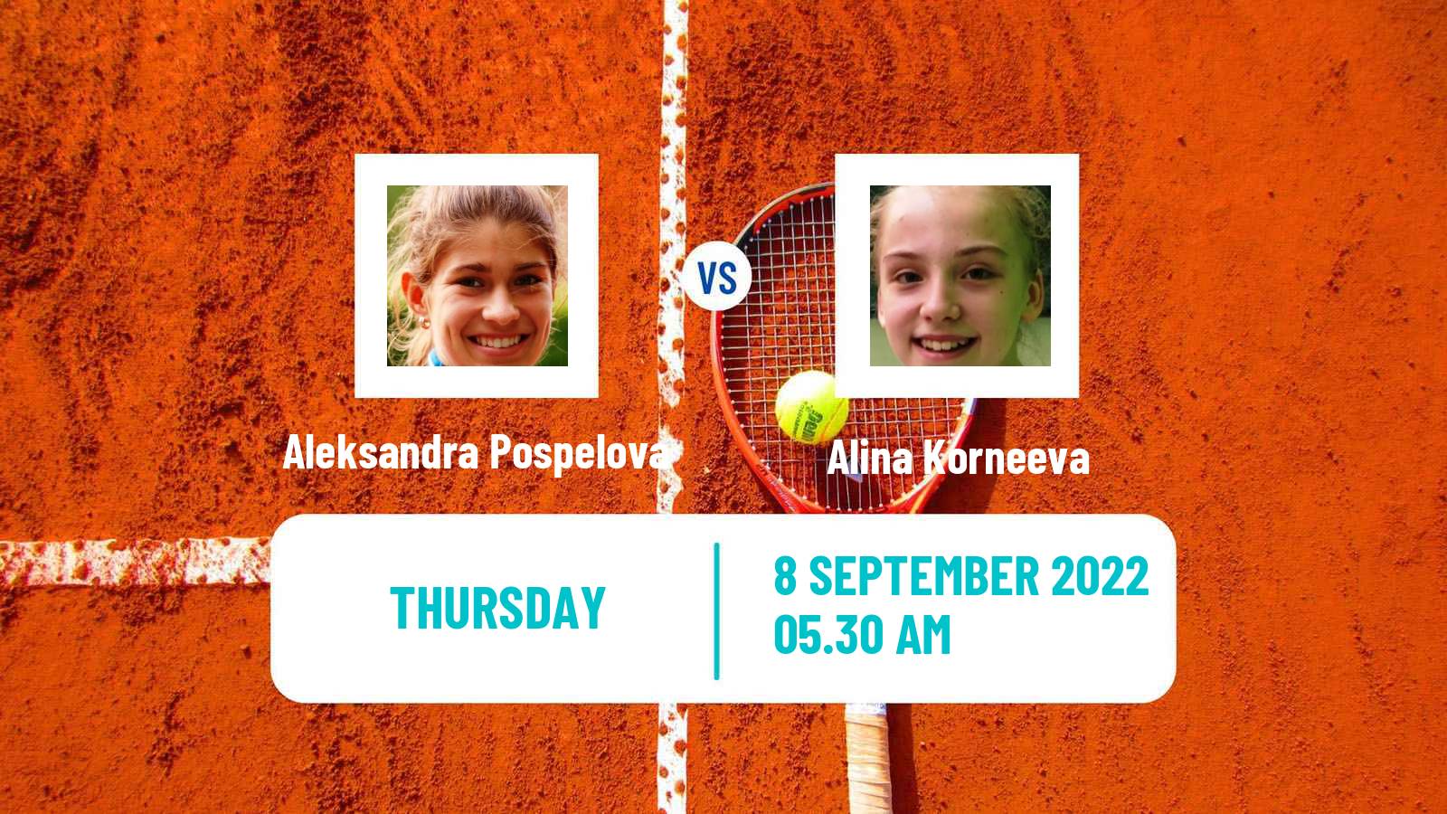 Tennis ITF Tournaments Aleksandra Pospelova - Alina Korneeva