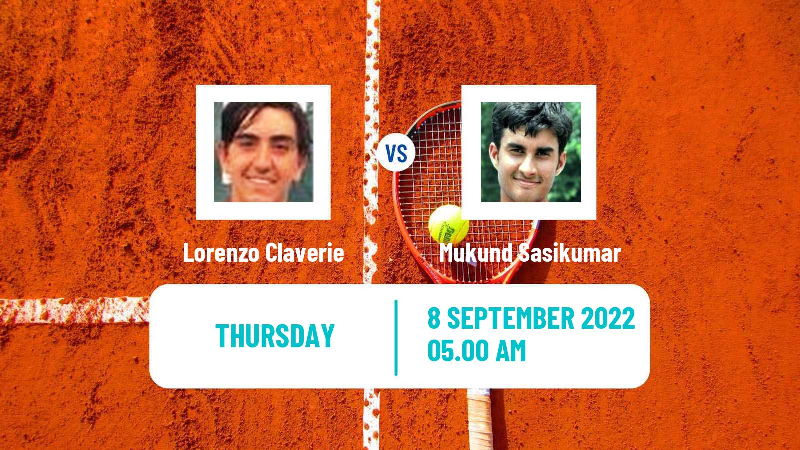 Tennis ITF Tournaments Lorenzo Claverie - Mukund Sasikumar