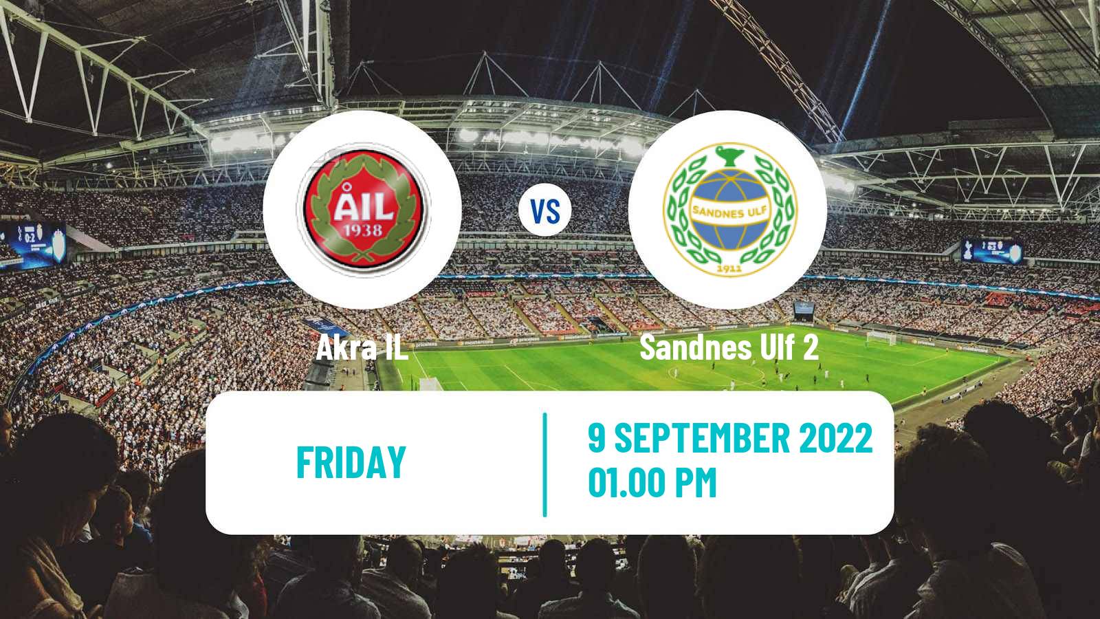 Soccer Norwegian Division 3 - Group 3 Akra IL - Sandnes Ulf 2