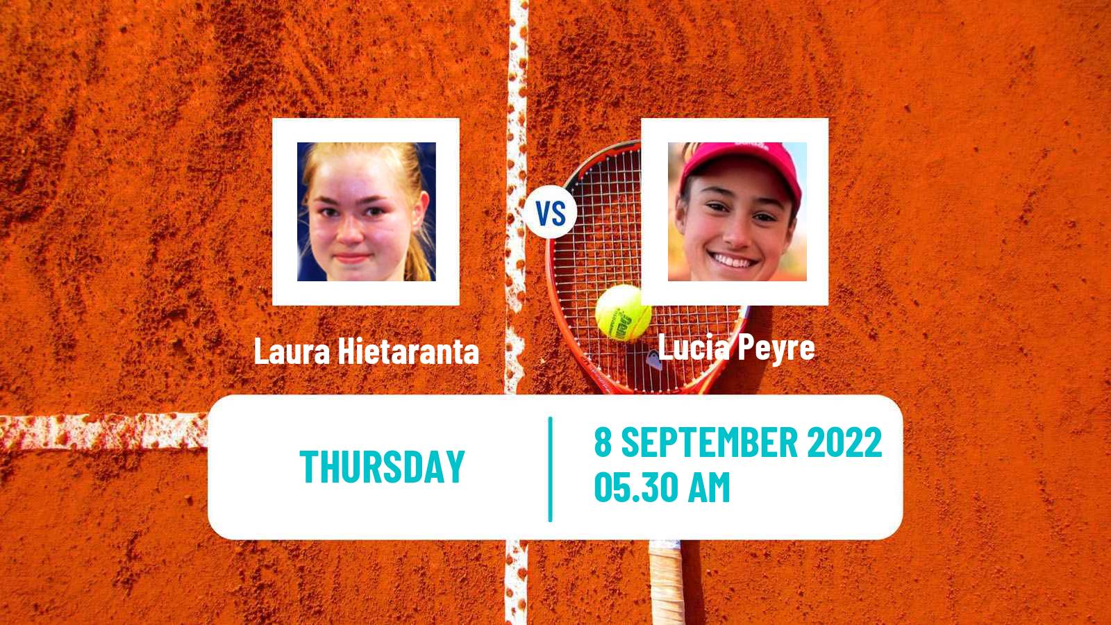 Tennis ITF Tournaments Laura Hietaranta - Lucia Peyre