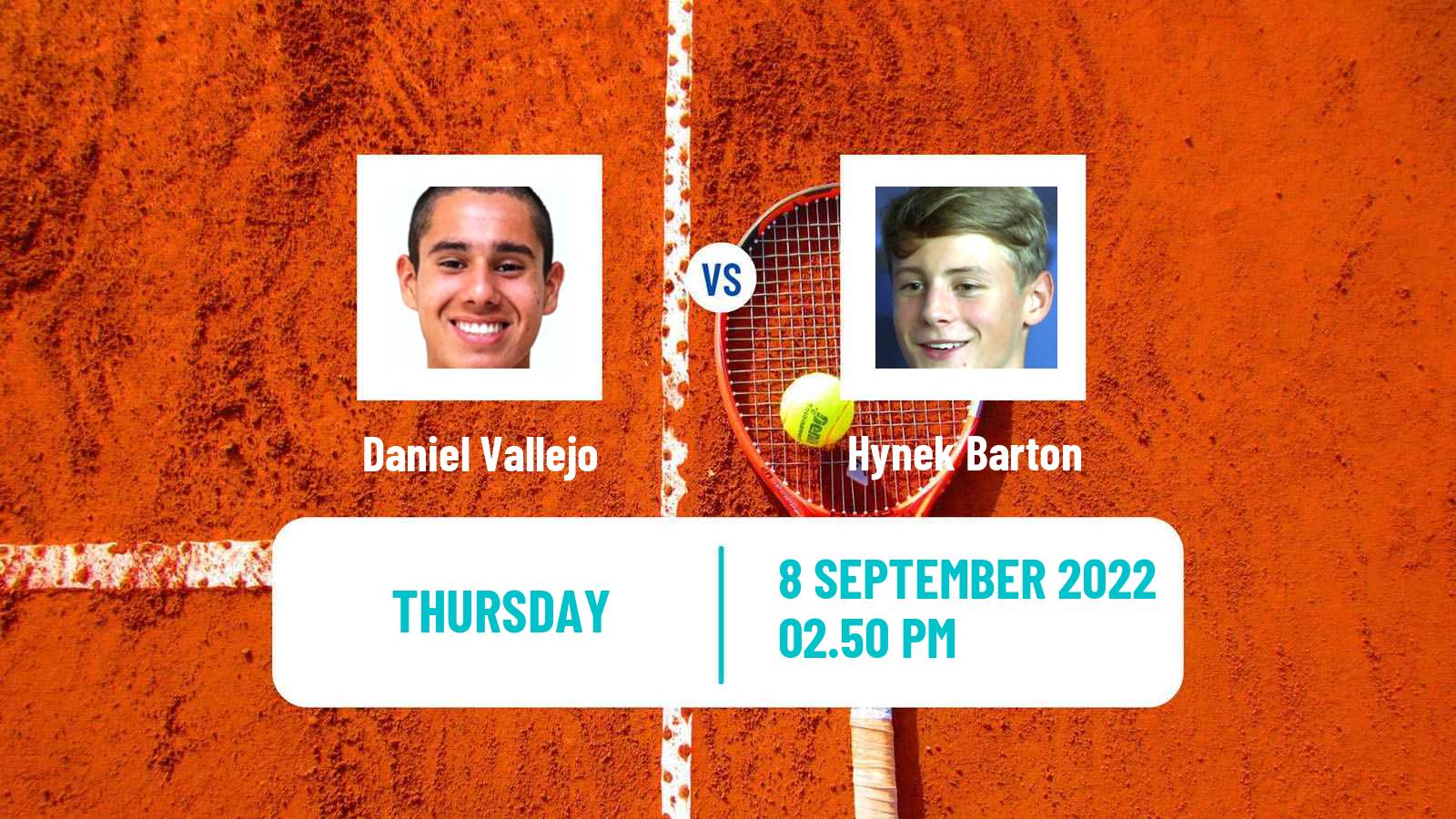 Tennis Boys Singles US Open Daniel Vallejo - Hynek Barton