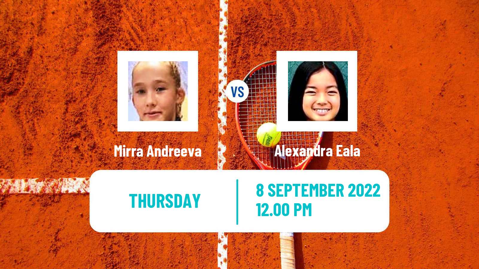 Tennis Girls Singles US Open Mirra Andreeva - Alexandra Eala
