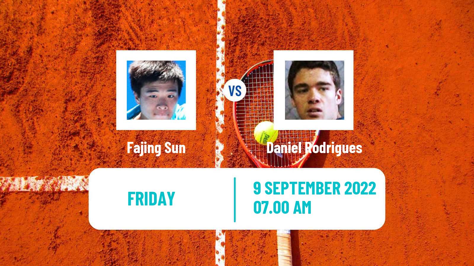 Tennis ITF Tournaments Fajing Sun - Daniel Rodrigues