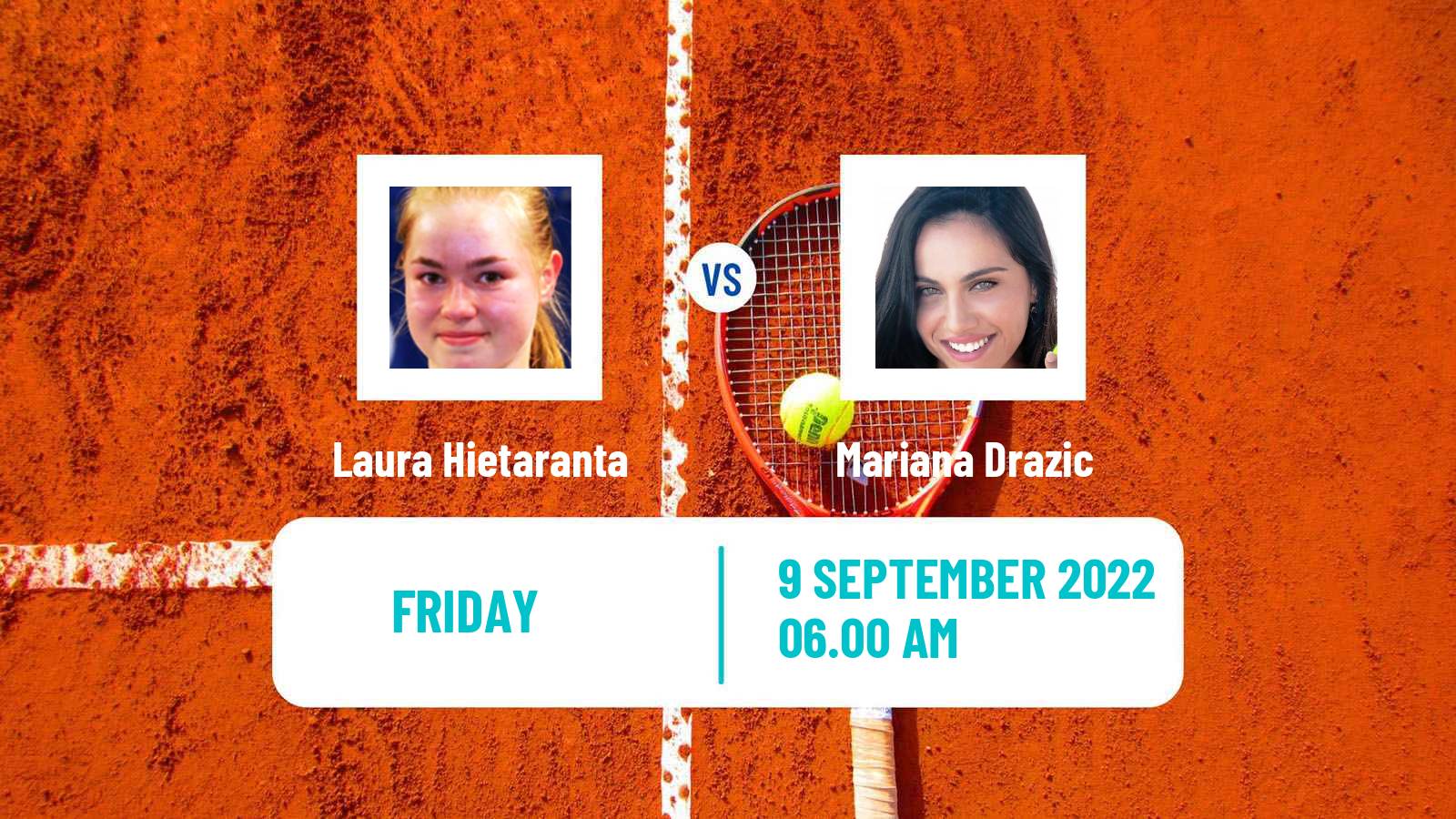 Tennis ITF Tournaments Laura Hietaranta - Mariana Drazic