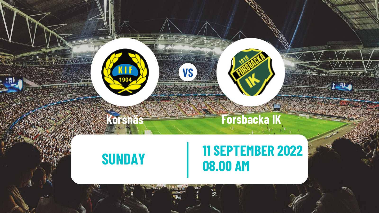Soccer Swedish Division 2 - Norra Svealand Korsnäs - Forsbacka