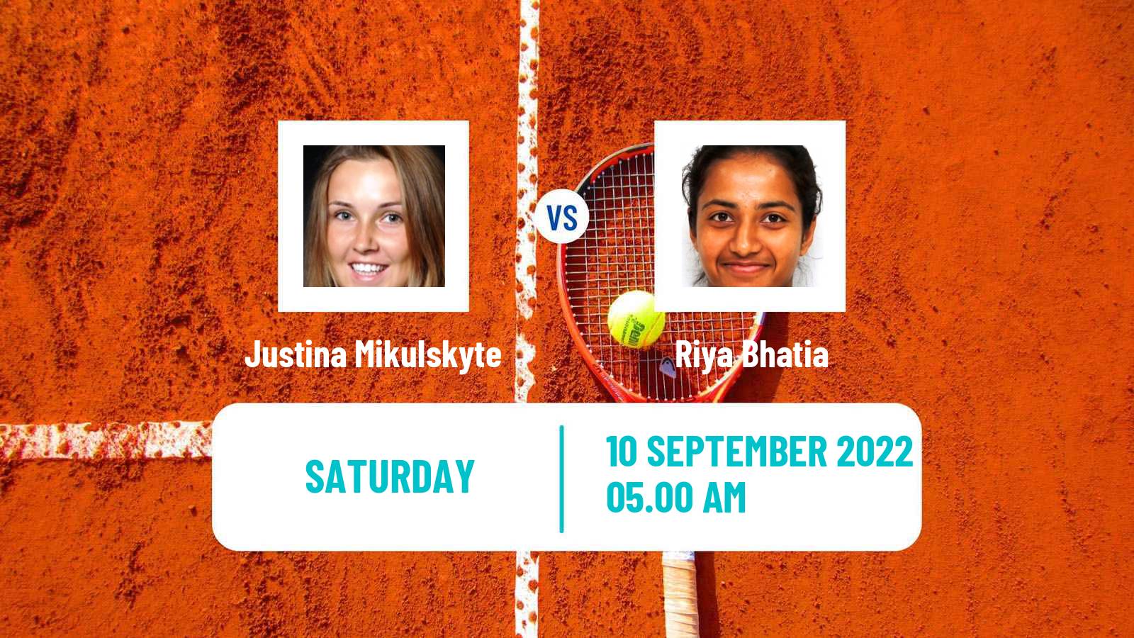 Tennis WTA Chennai Justina Mikulskyte - Riya Bhatia