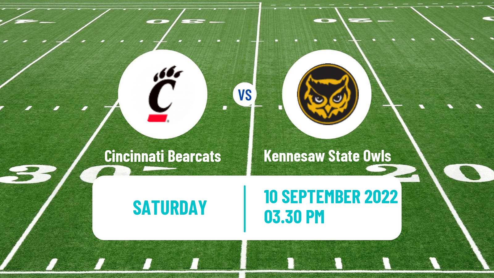American football NCAA College Football Cincinnati Bearcats - Kennesaw State Owls