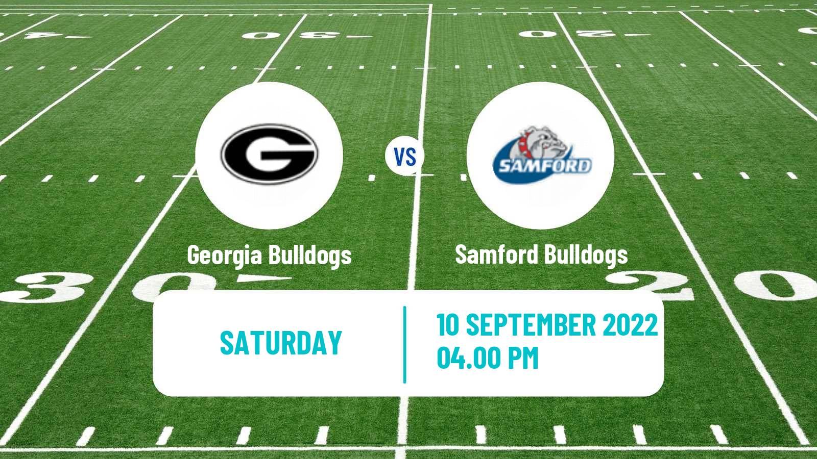 American football NCAA College Football Georgia Bulldogs - Samford Bulldogs