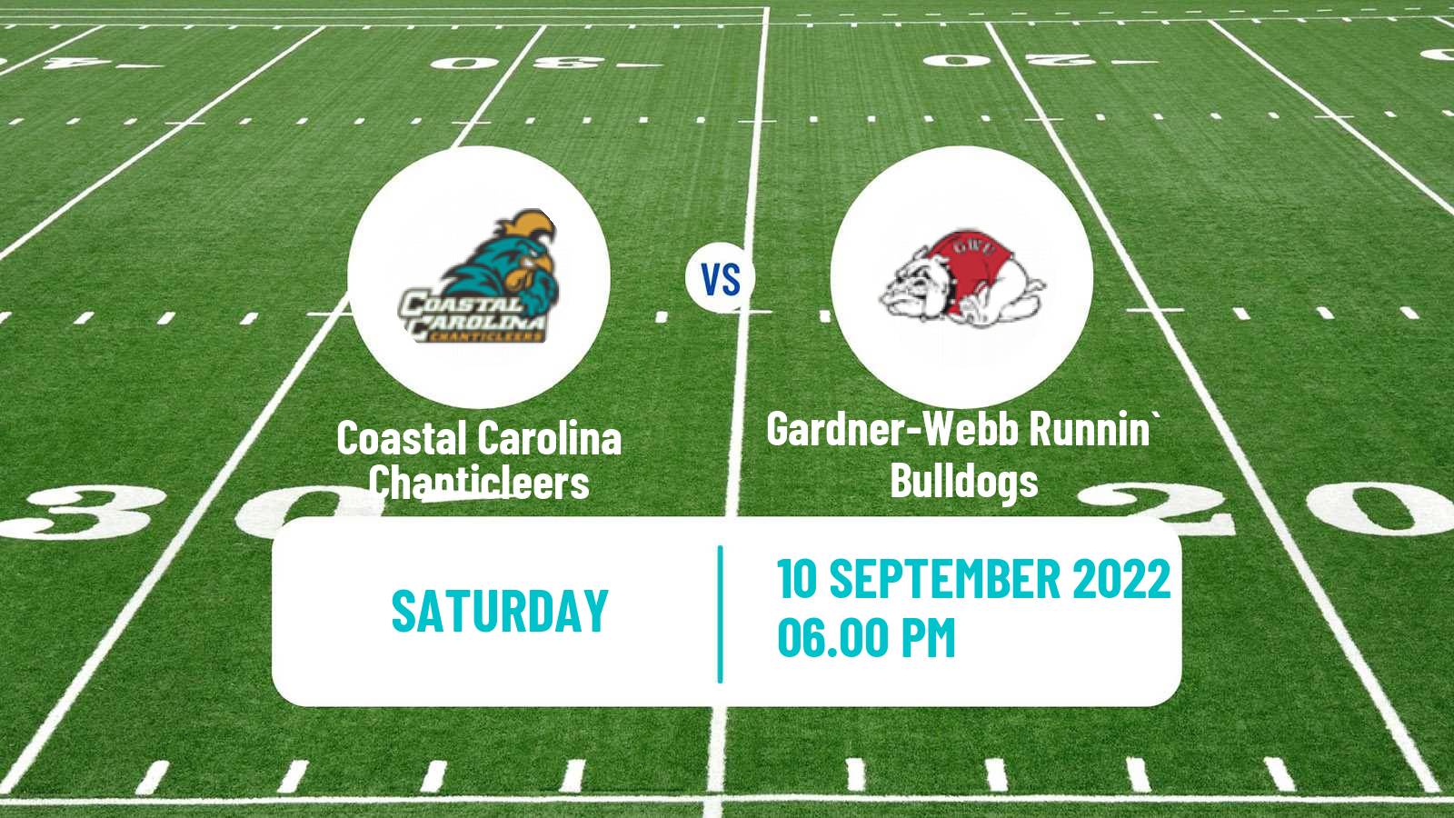 American football NCAA College Football Coastal Carolina Chanticleers - Gardner-Webb Runnin` Bulldogs