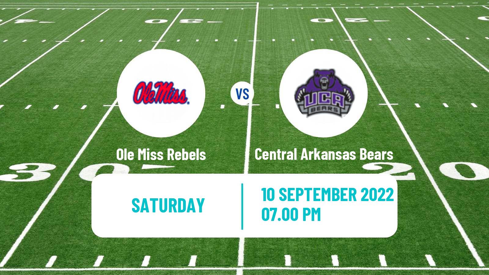 American football NCAA College Football Ole Miss Rebels - Central Arkansas Bears
