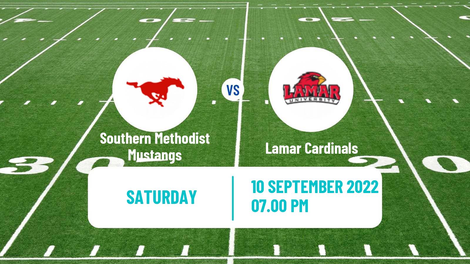 American football NCAA College Football Southern Methodist Mustangs - Lamar Cardinals