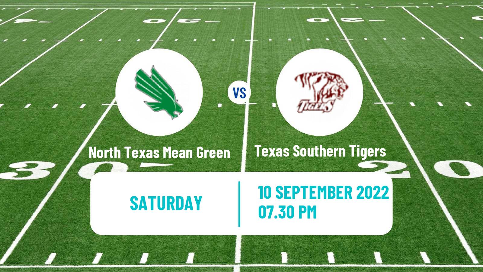 American football NCAA College Football North Texas Mean Green - Texas Southern Tigers