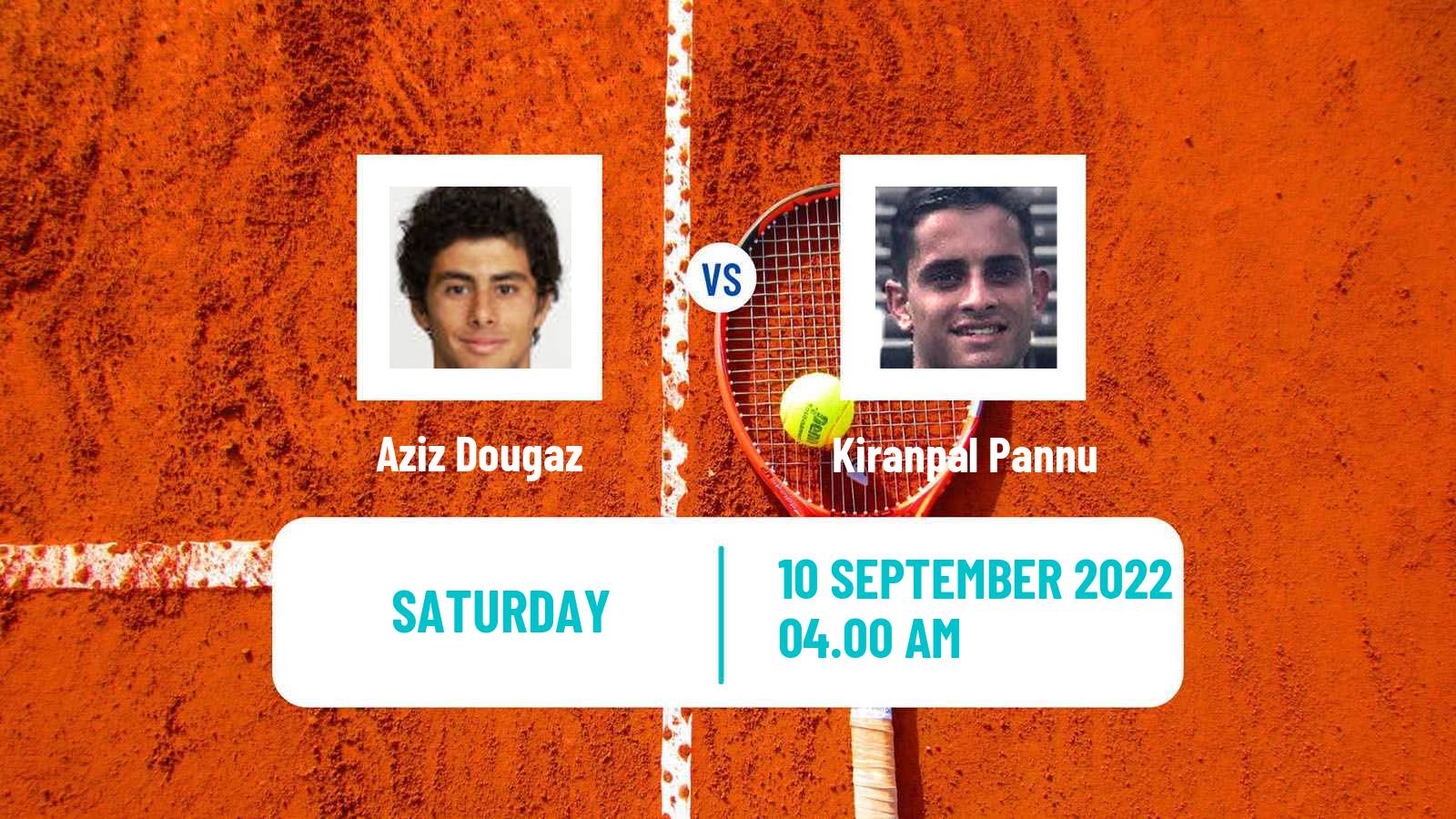 Tennis ITF Tournaments Aziz Dougaz - Kiranpal Pannu