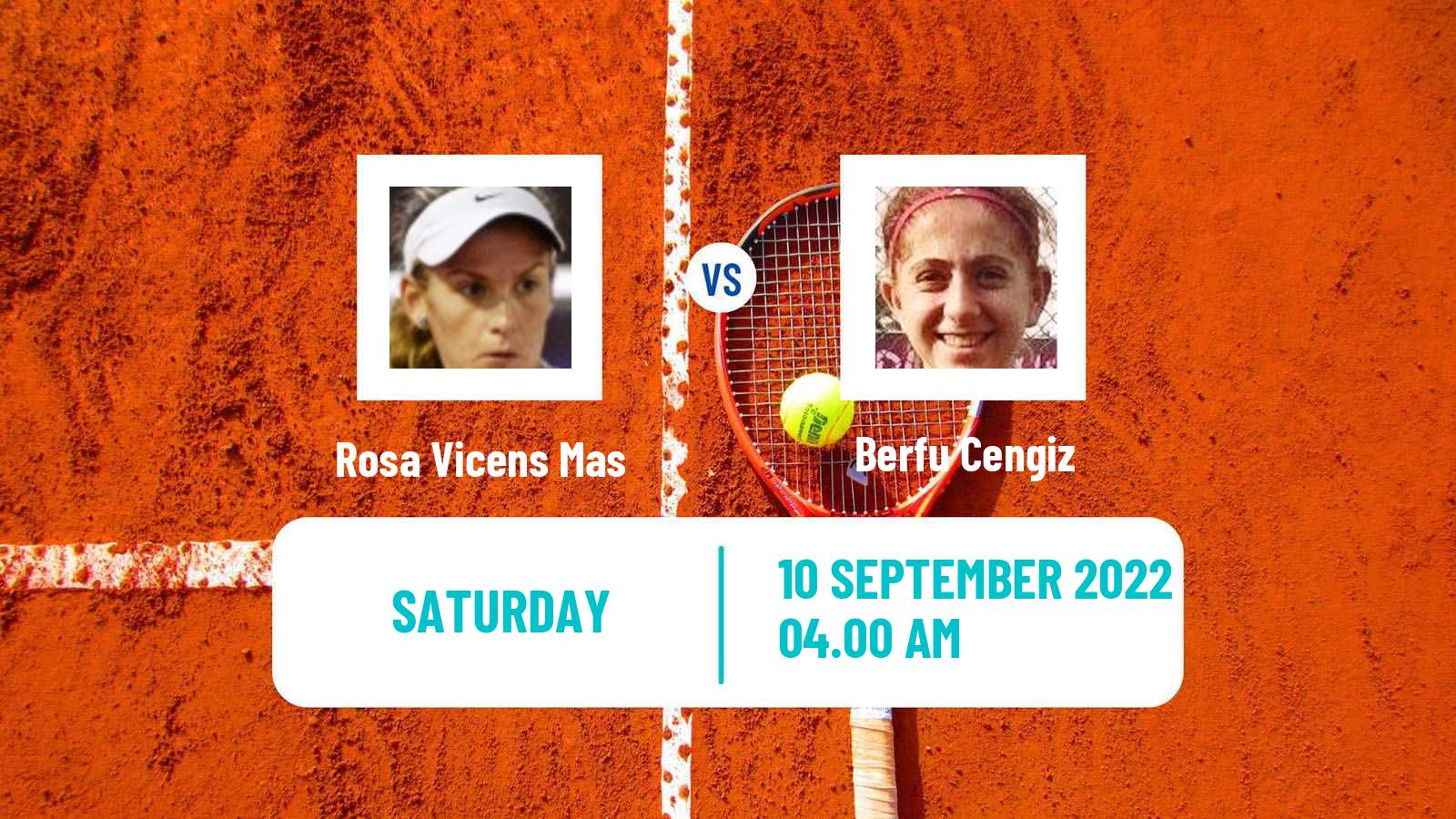 Tennis ITF Tournaments Rosa Vicens Mas - Berfu Cengiz