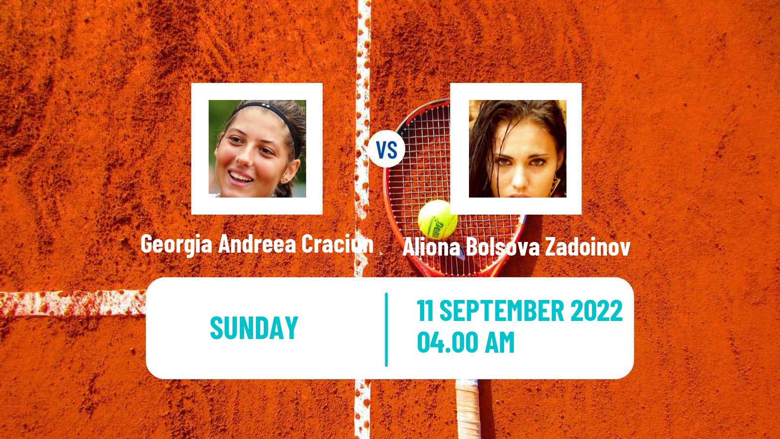 Tennis ATP Challenger Georgia Andreea Craciun - Aliona Bolsova Zadoinov