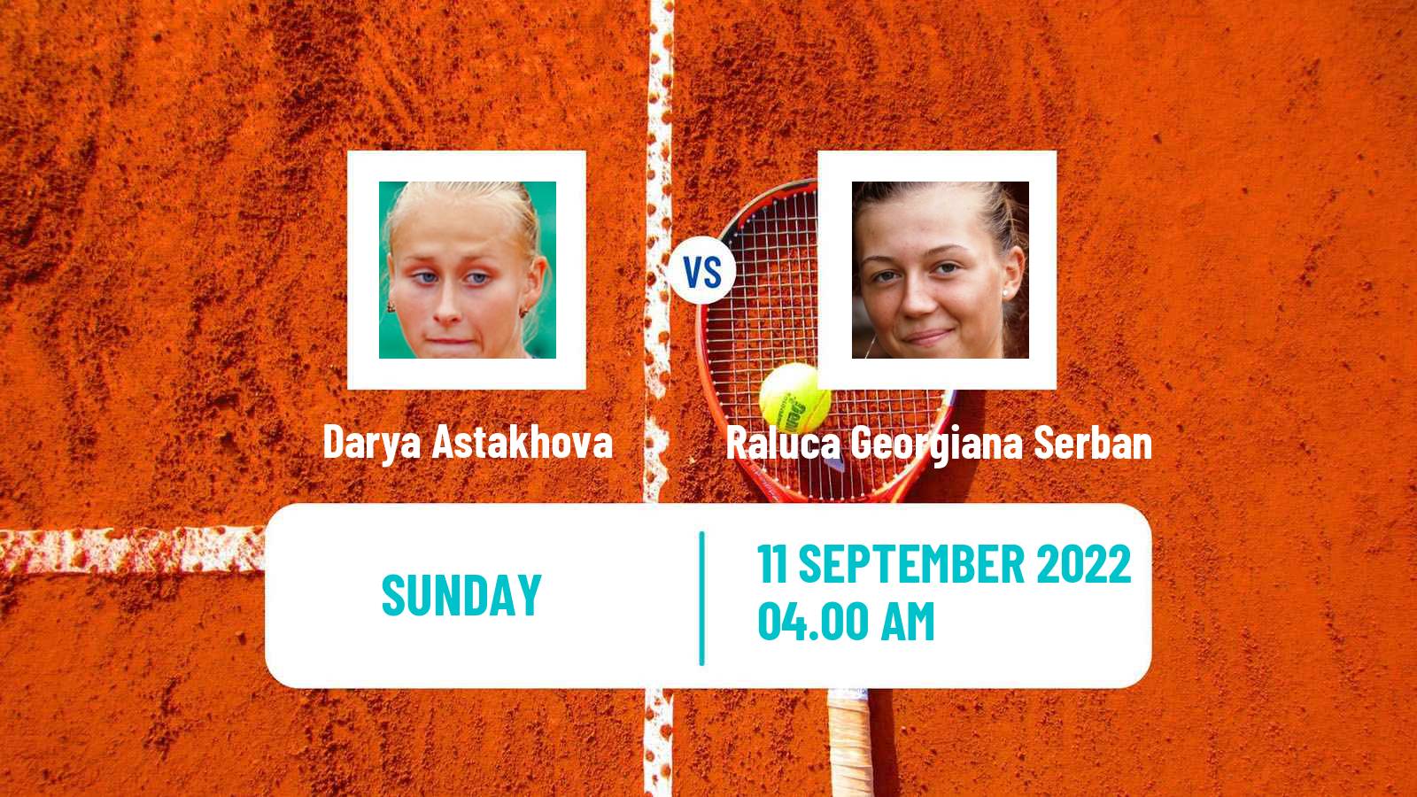 Tennis ATP Challenger Darya Astakhova - Raluca Georgiana Serban