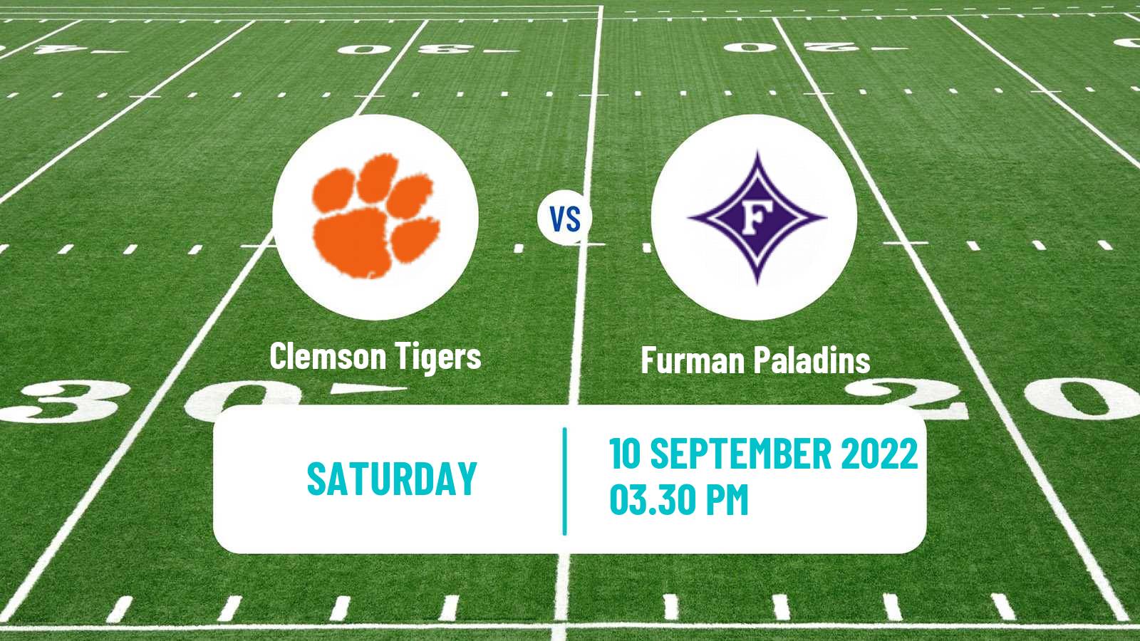 American football NCAA College Football Clemson Tigers - Furman Paladins