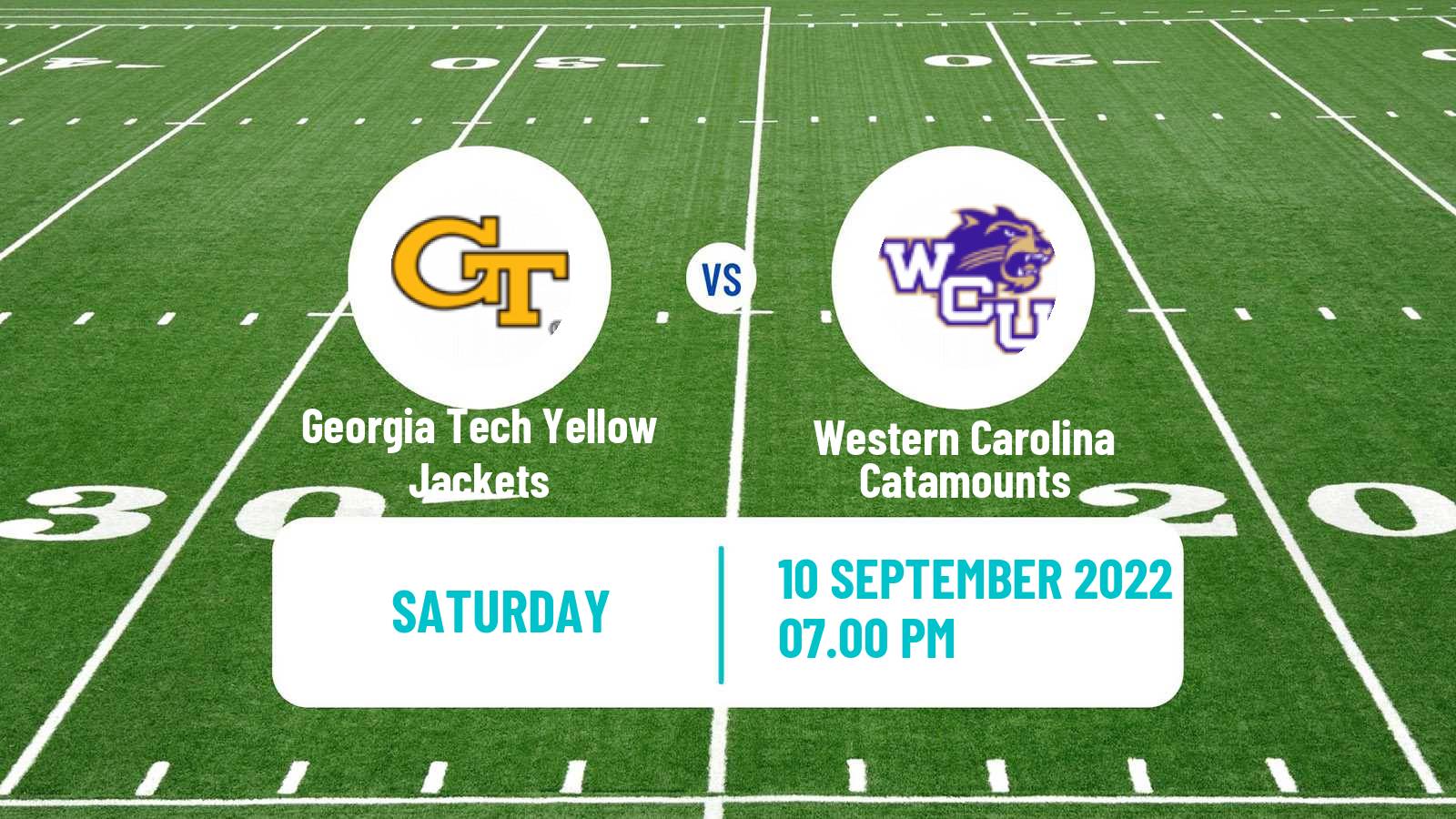 American football NCAA College Football Georgia Tech Yellow Jackets - Western Carolina Catamounts