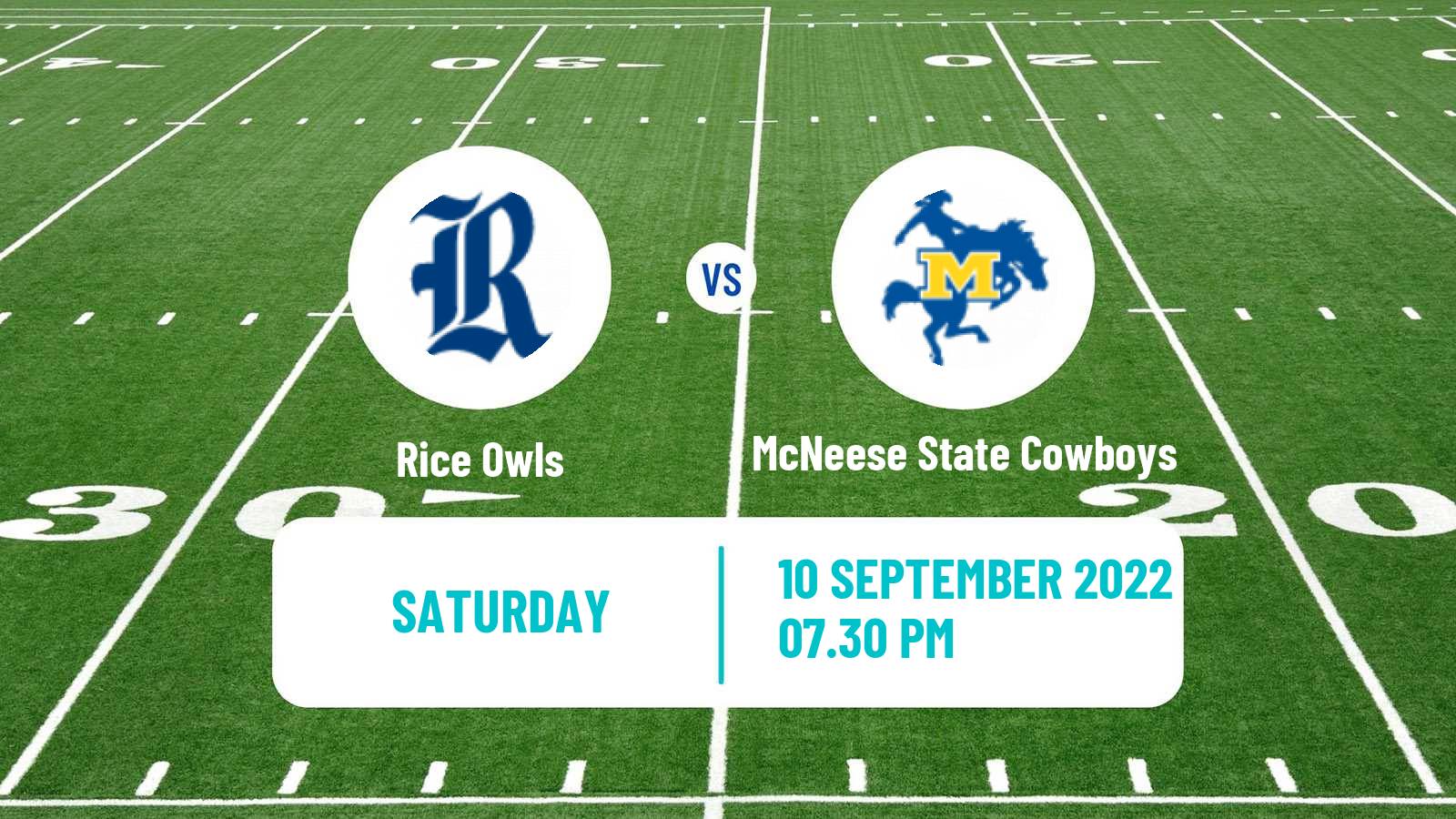 American football NCAA College Football Rice Owls - McNeese State Cowboys