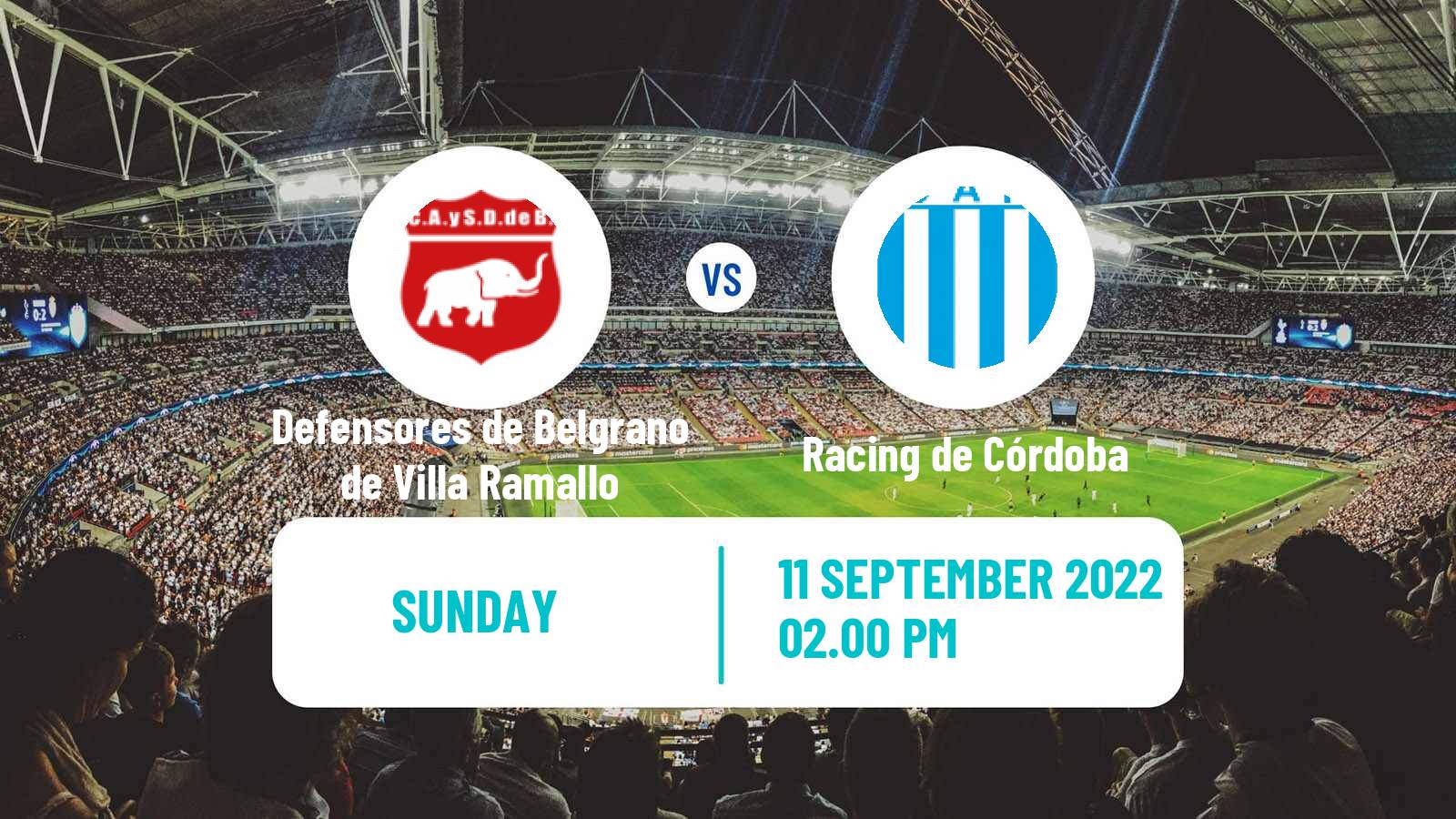 Soccer Argentinian Torneo Federal Defensores de Belgrano de Villa Ramallo - Racing de Córdoba