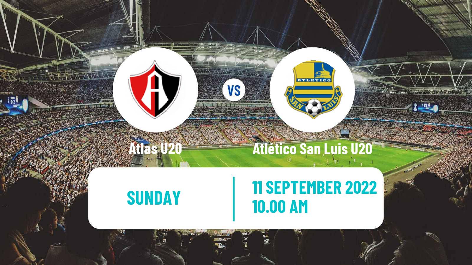 Soccer Mexican Liga MX U20 Atlas U20 - Atlético San Luis U20