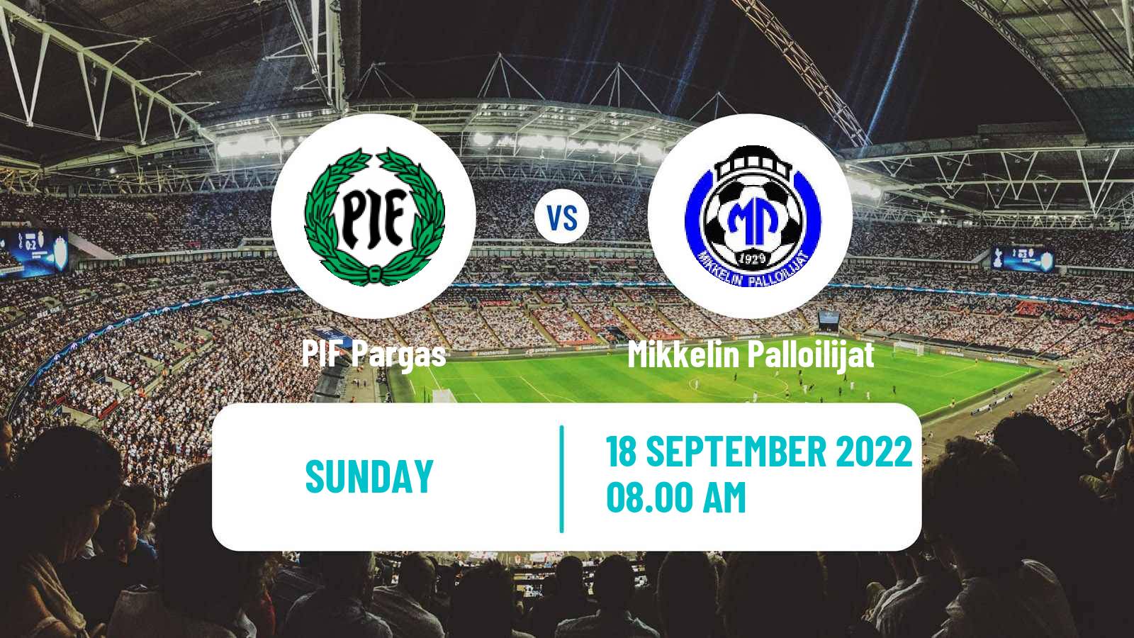 Soccer Finnish Ykkonen PIF Pargas - Mikkelin Palloilijat