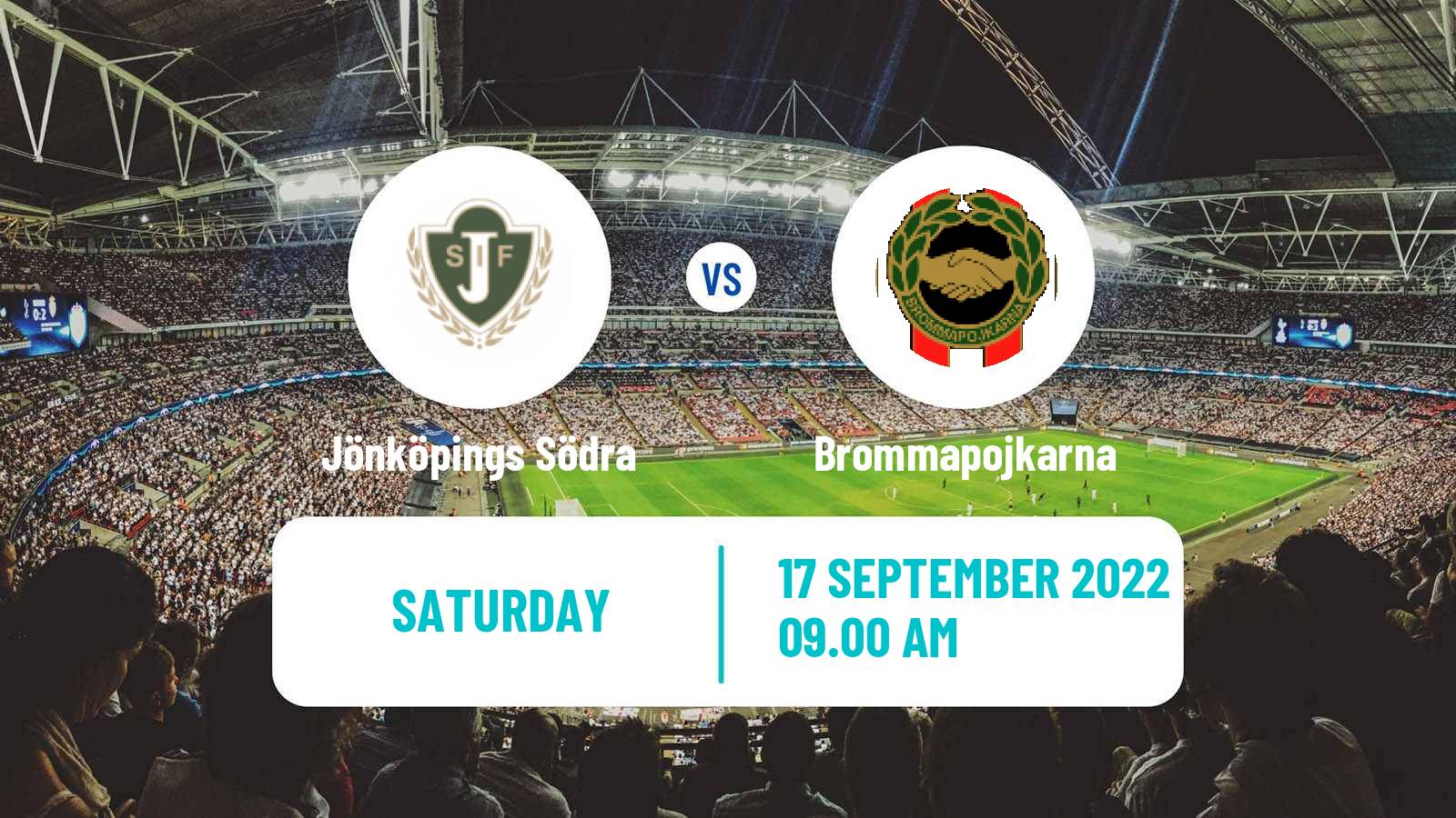 Soccer Swedish Superettan Jönköpings Södra - Brommapojkarna