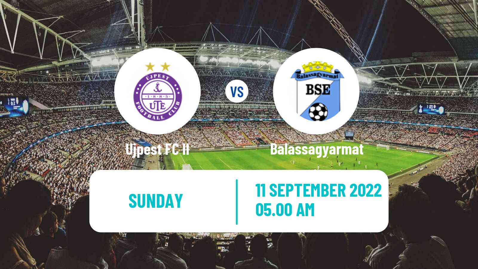 Soccer Hungarian NB III Centre Ujpest II - Balassagyarmat