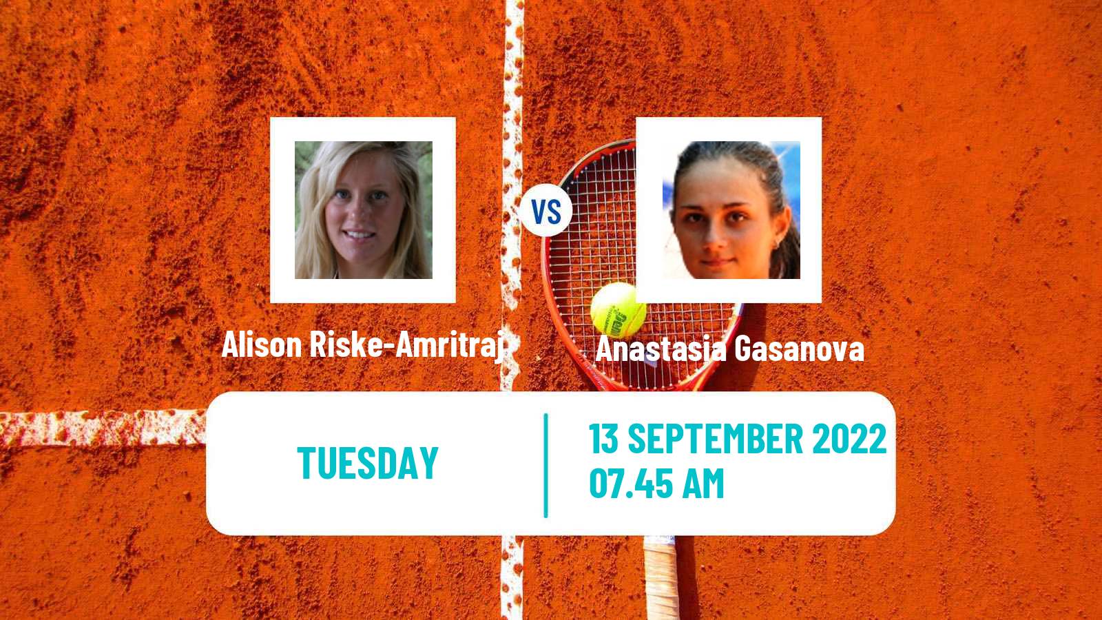 Tennis WTA Chennai Alison Riske-Amritraj - Anastasia Gasanova