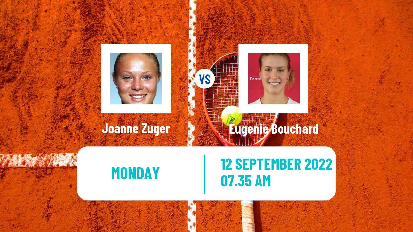 Tennis WTA Chennai Joanne Zuger - Eugenie Bouchard