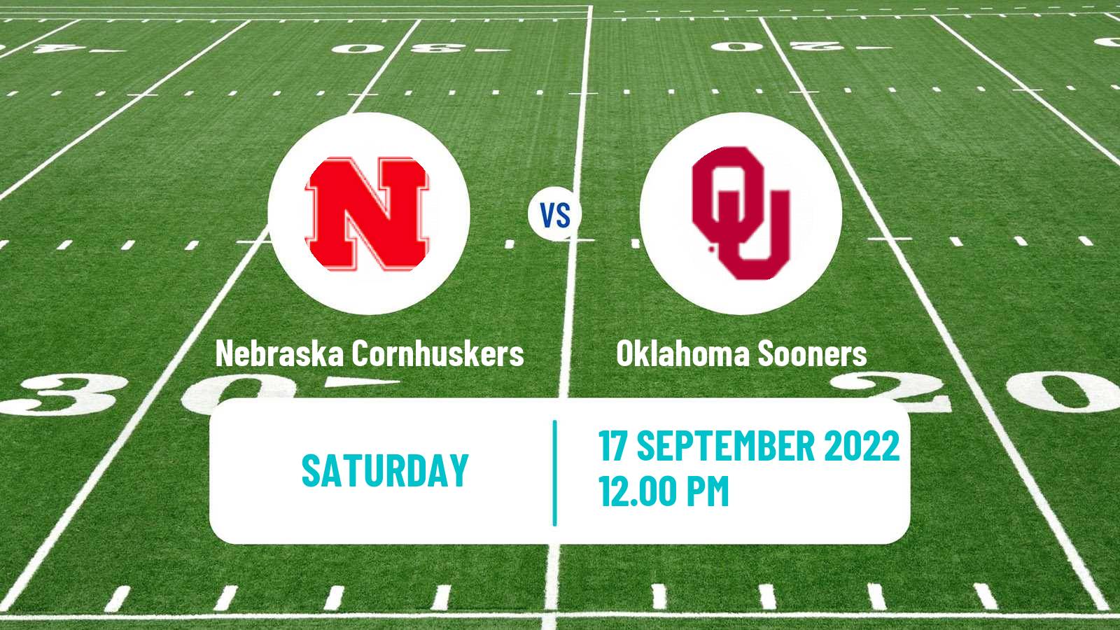 American football NCAA College Football Nebraska Cornhuskers - Oklahoma Sooners