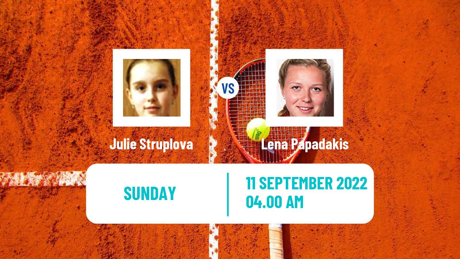 Tennis ITF Tournaments Julie Struplova - Lena Papadakis