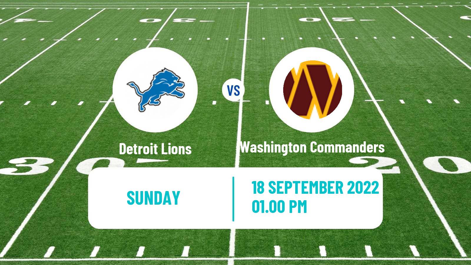 American football NFL Detroit Lions - Washington Commanders