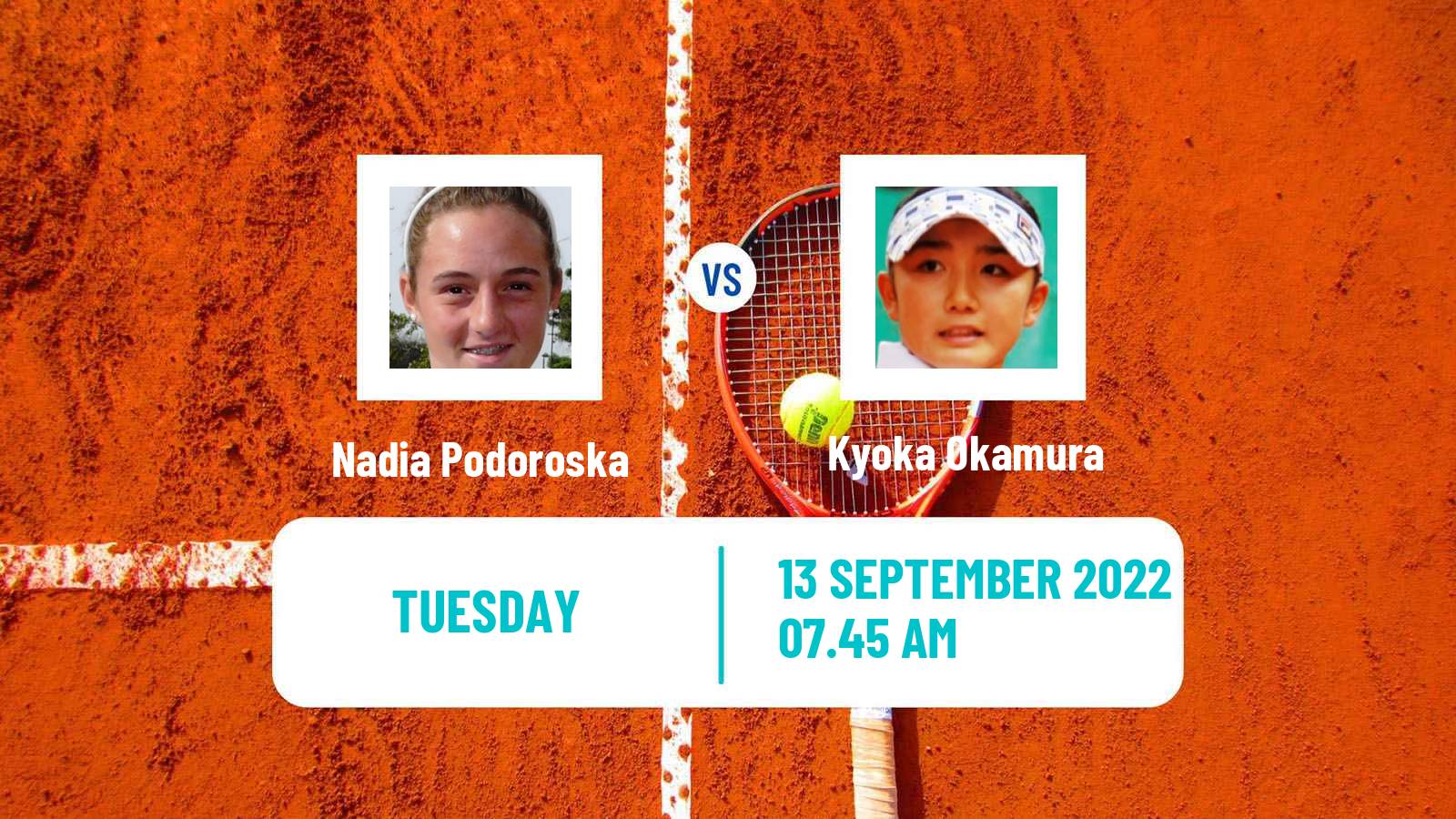 Tennis WTA Chennai Nadia Podoroska - Kyoka Okamura