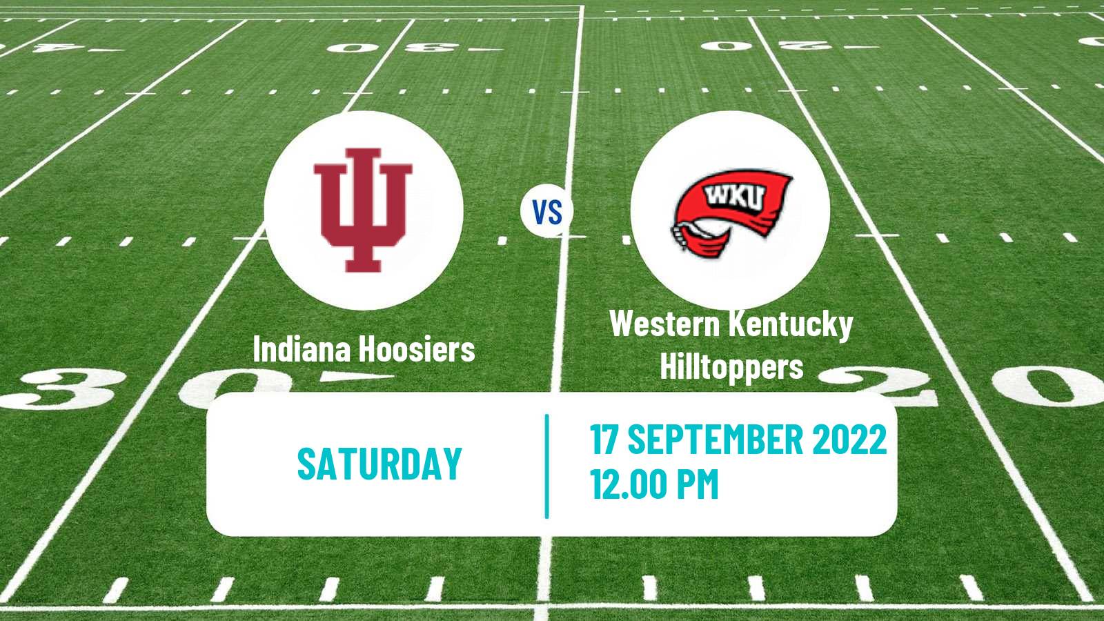 American football NCAA College Football Indiana Hoosiers - Western Kentucky Hilltoppers