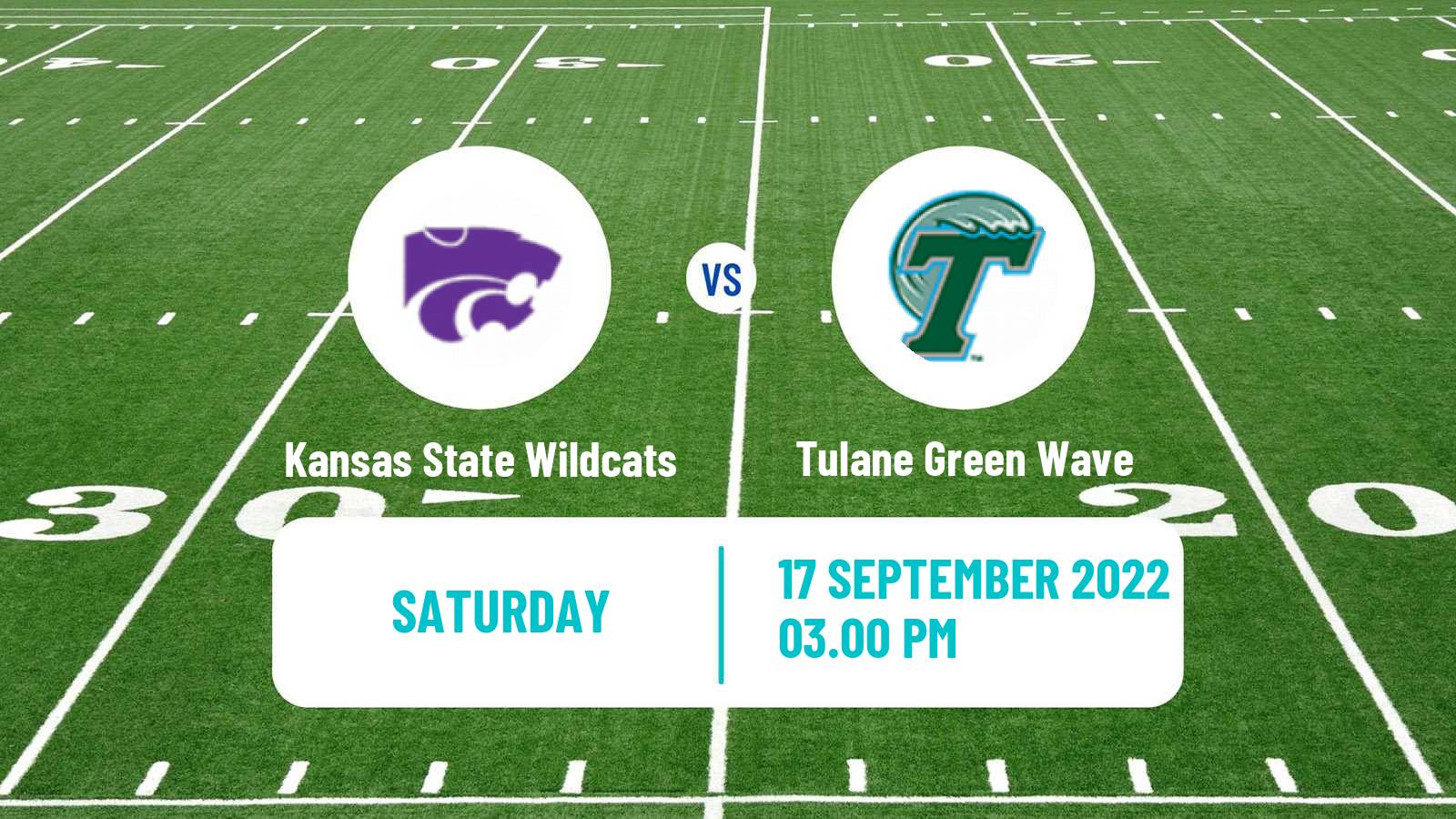 American football NCAA College Football Kansas State Wildcats - Tulane Green Wave