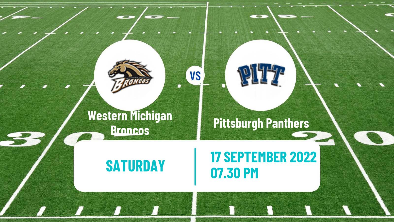 American football NCAA College Football Western Michigan Broncos - Pittsburgh Panthers