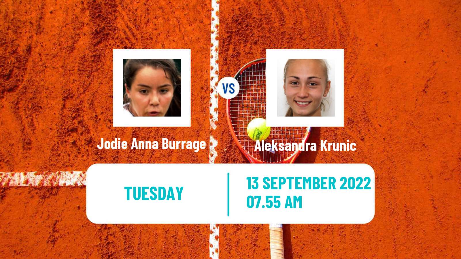 Tennis WTA Portoroz Jodie Anna Burrage - Aleksandra Krunic