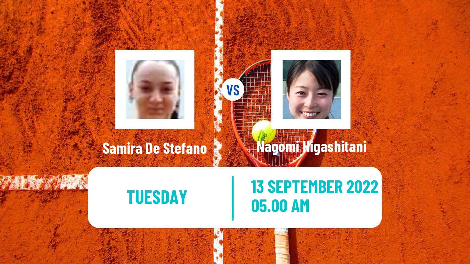 Tennis ITF Tournaments Samira De Stefano - Nagomi Higashitani