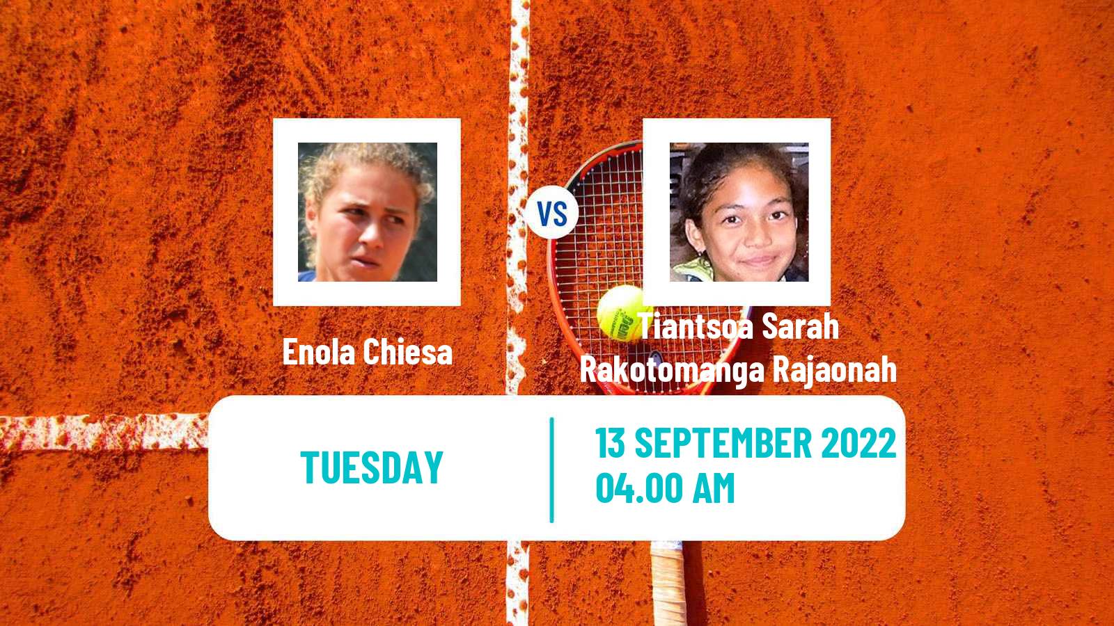 Tennis ITF Tournaments Enola Chiesa - Tiantsoa Sarah Rakotomanga Rajaonah