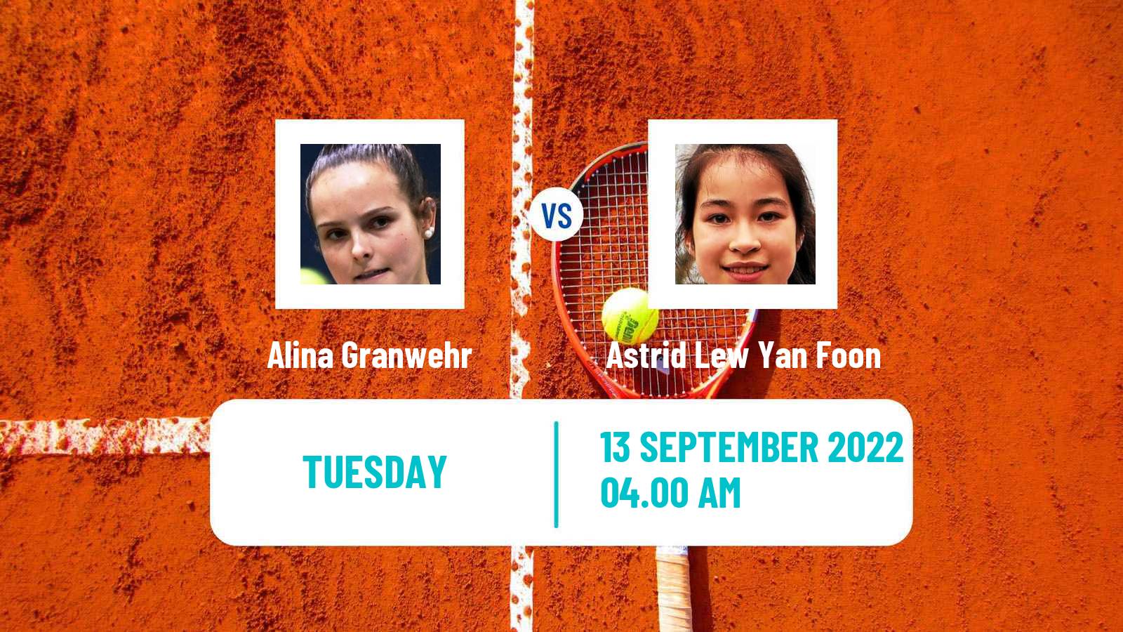 Tennis ITF Tournaments Alina Granwehr - Astrid Lew Yan Foon